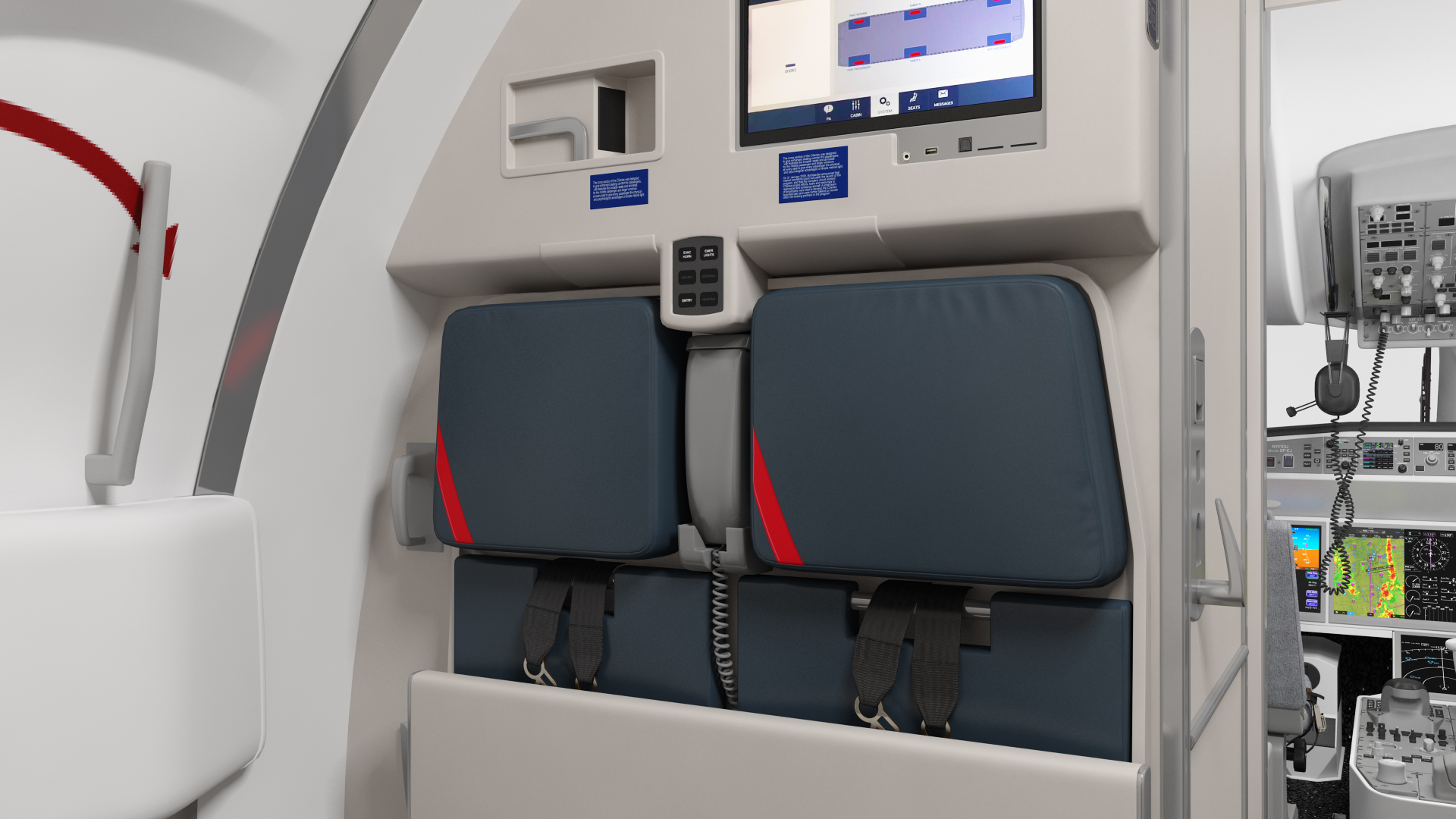 3D model Airbus A220 300 Detailed Interior Rigged