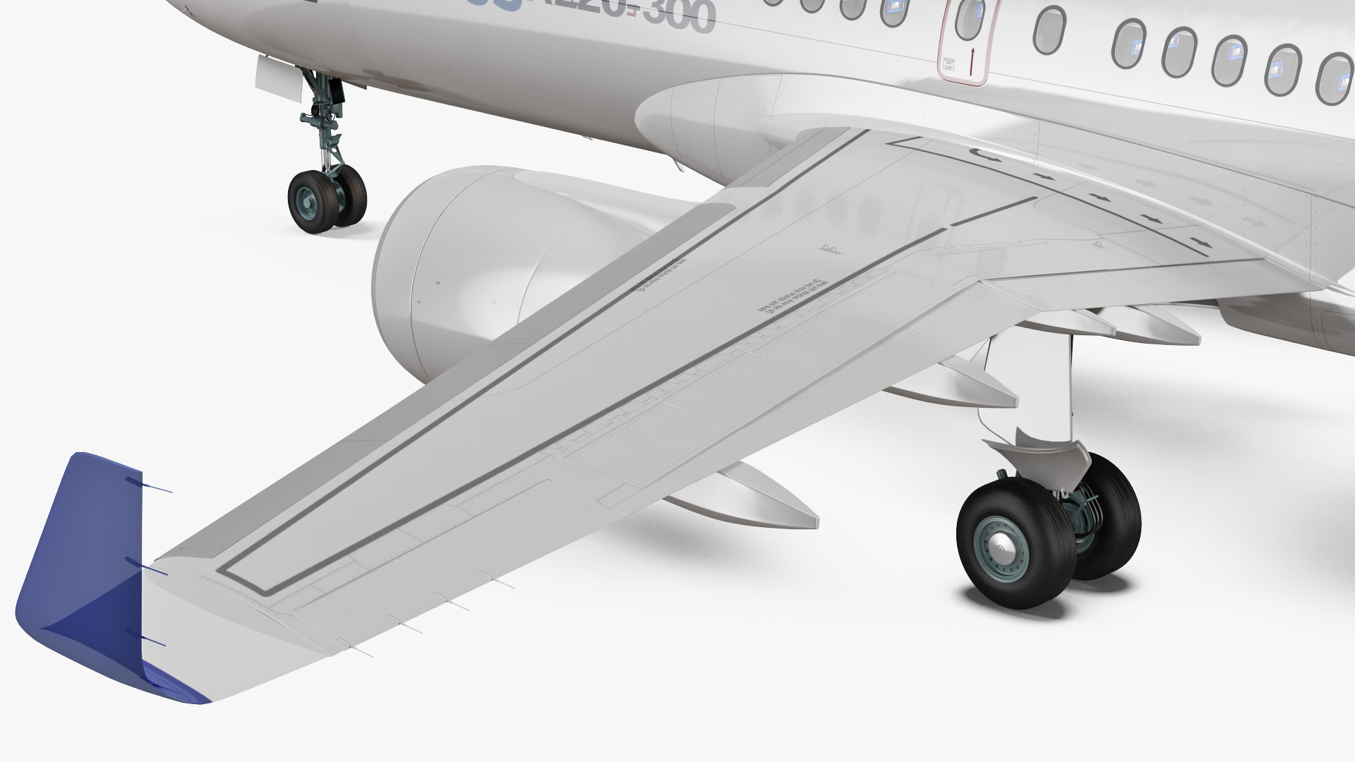 3D model Airbus A220 300 Detailed Interior Rigged