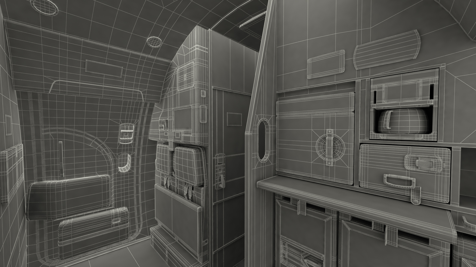3D model Airbus A220 300 Detailed Interior Rigged