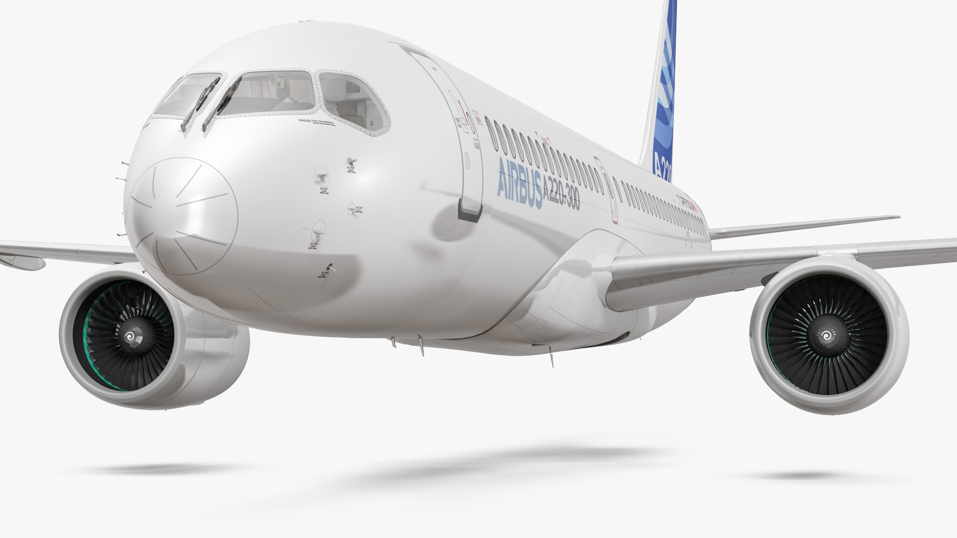 3D model Airbus A220 300 Detailed Interior Rigged