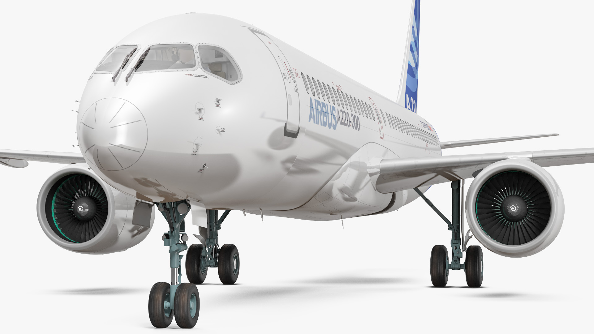 3D model Airbus A220 300 Detailed Interior Rigged