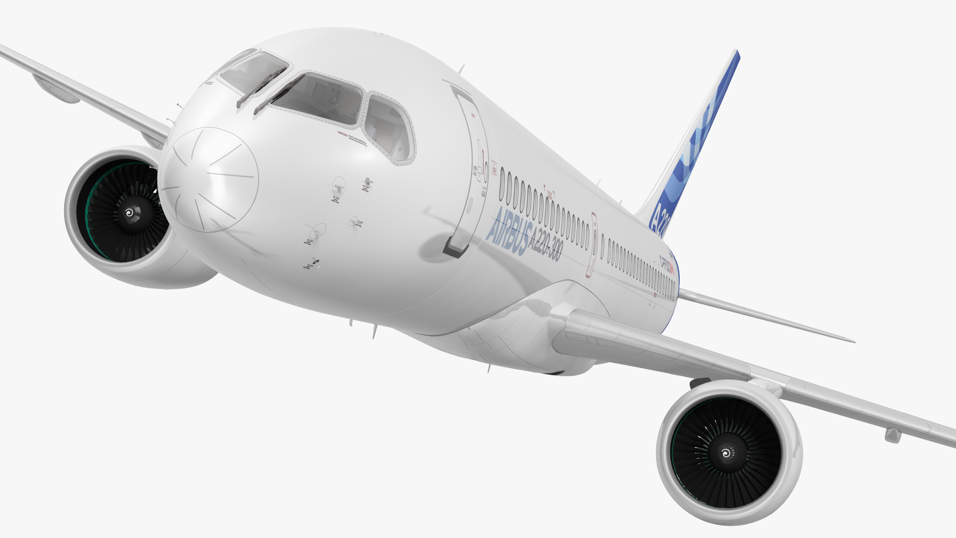 3D model Airbus A220 300 Detailed Interior Rigged