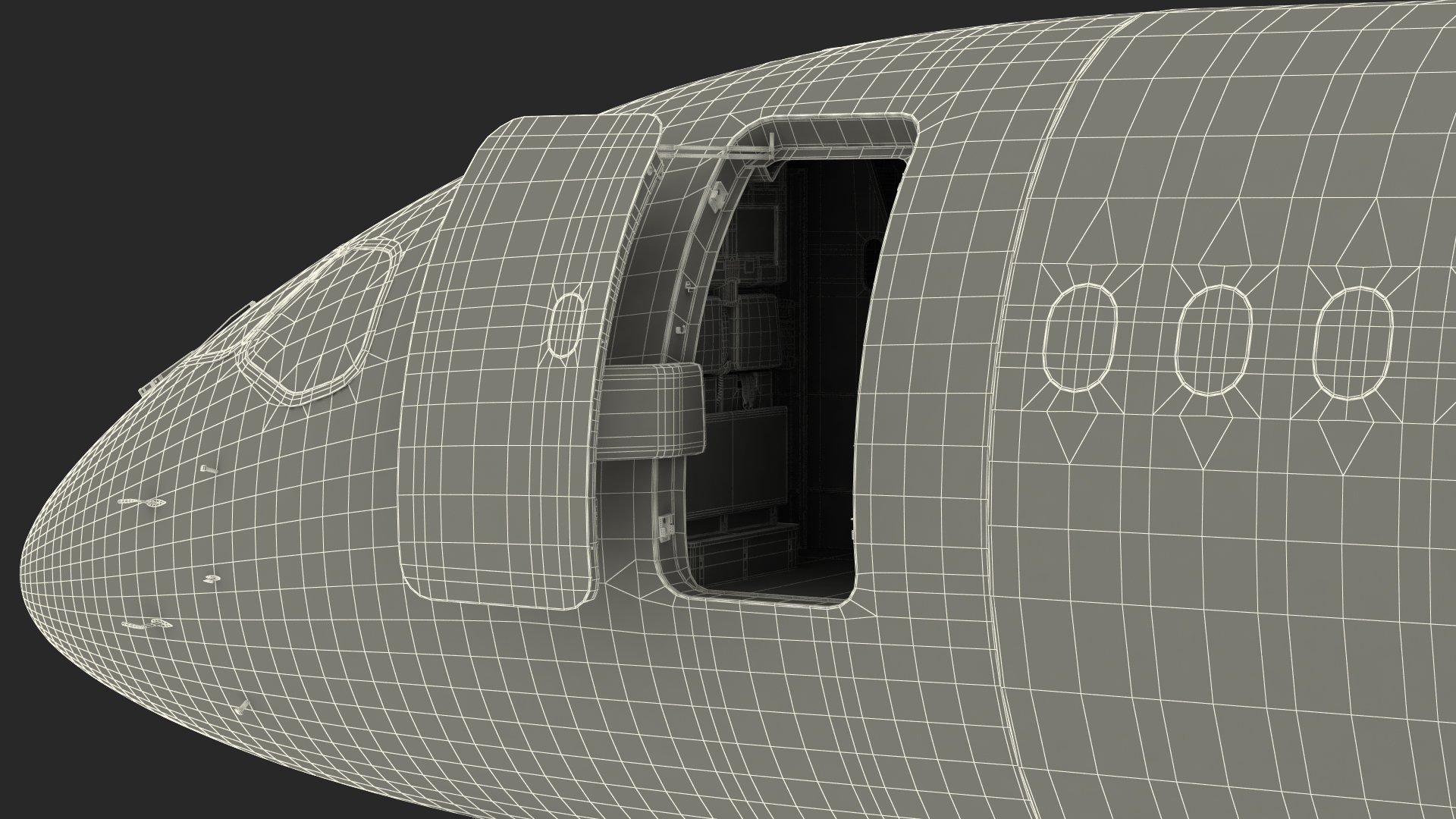3D model Airbus A220 300 Detailed Interior Rigged