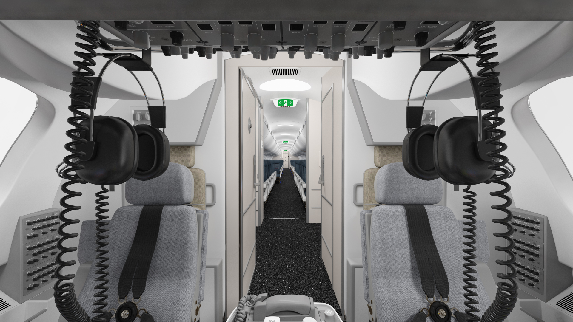 3D model Airbus A220 300 Detailed Interior Rigged