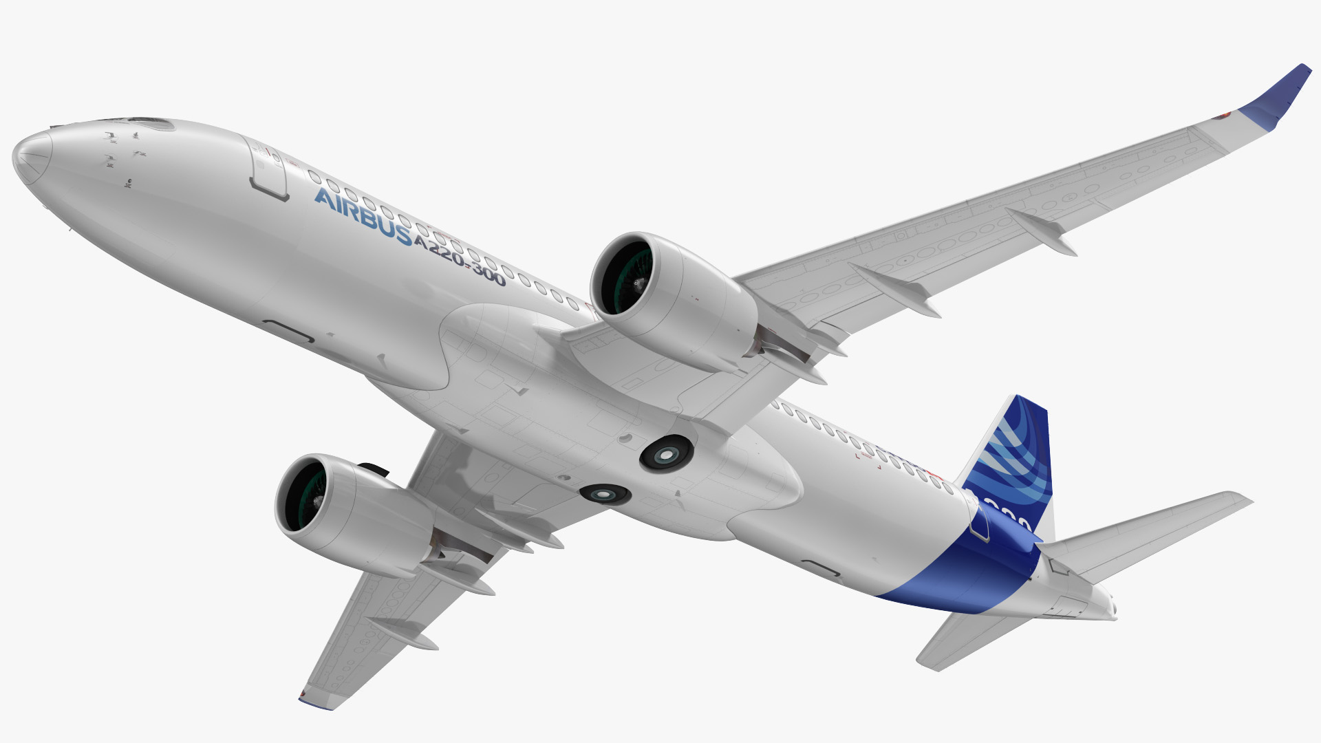 3D model Airbus A220 300 Detailed Interior Rigged