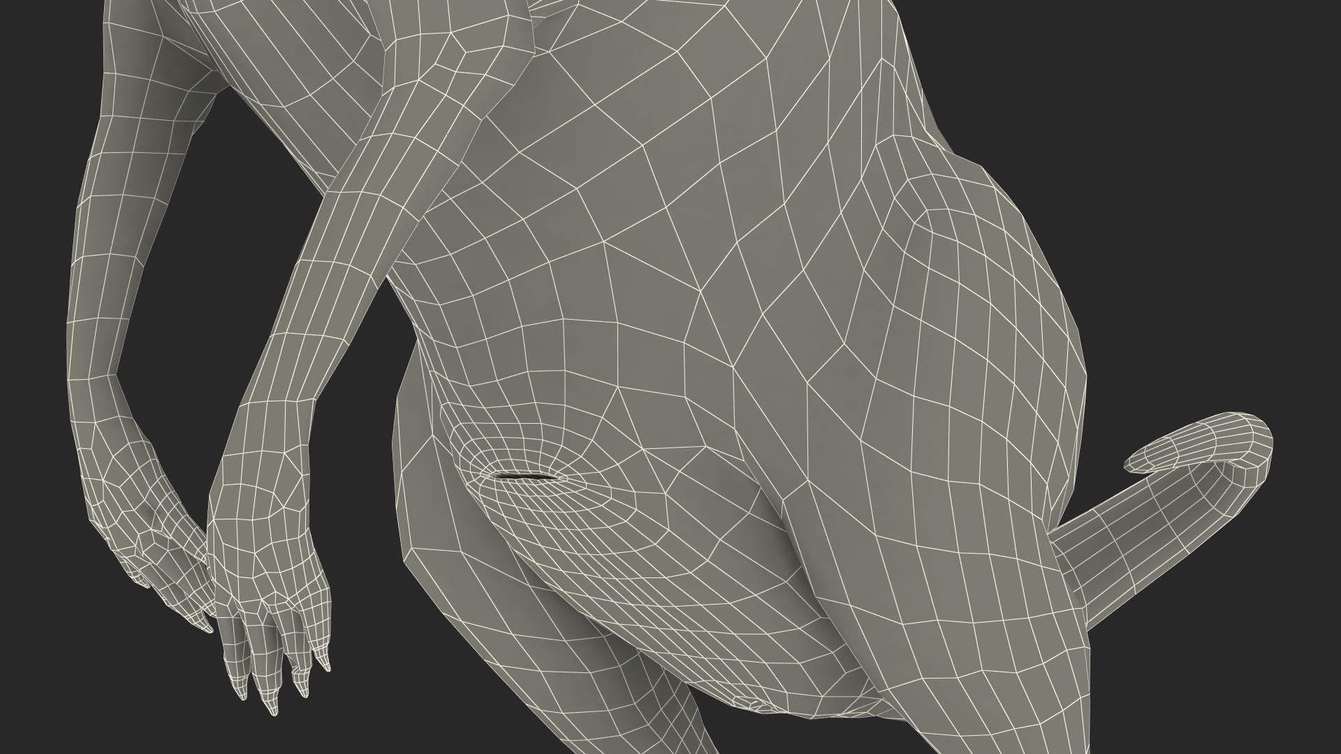 3D Mother Kangaroo with Baby Standing Fur model