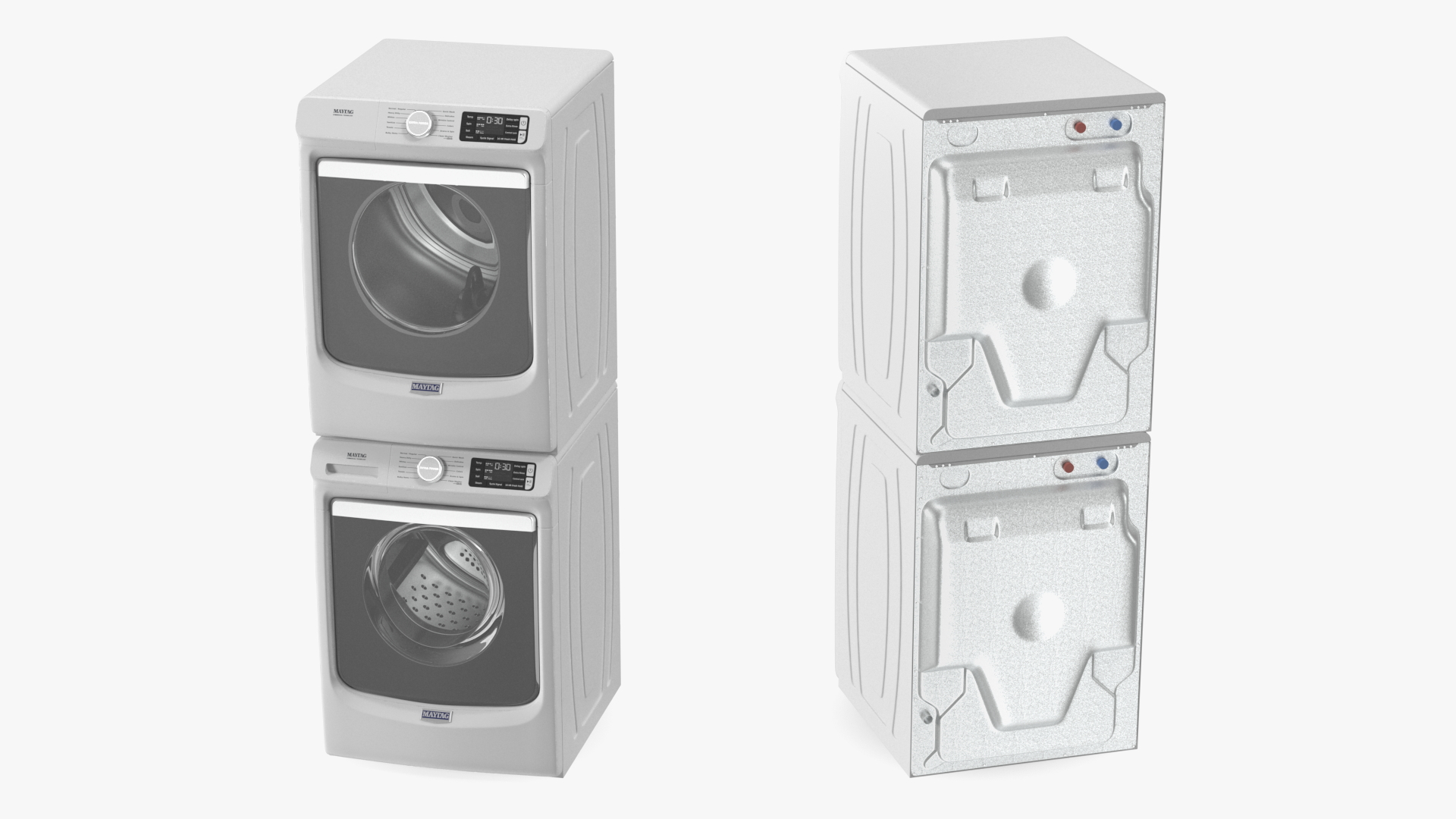 3D Maytag Washer and Dryer Set White model