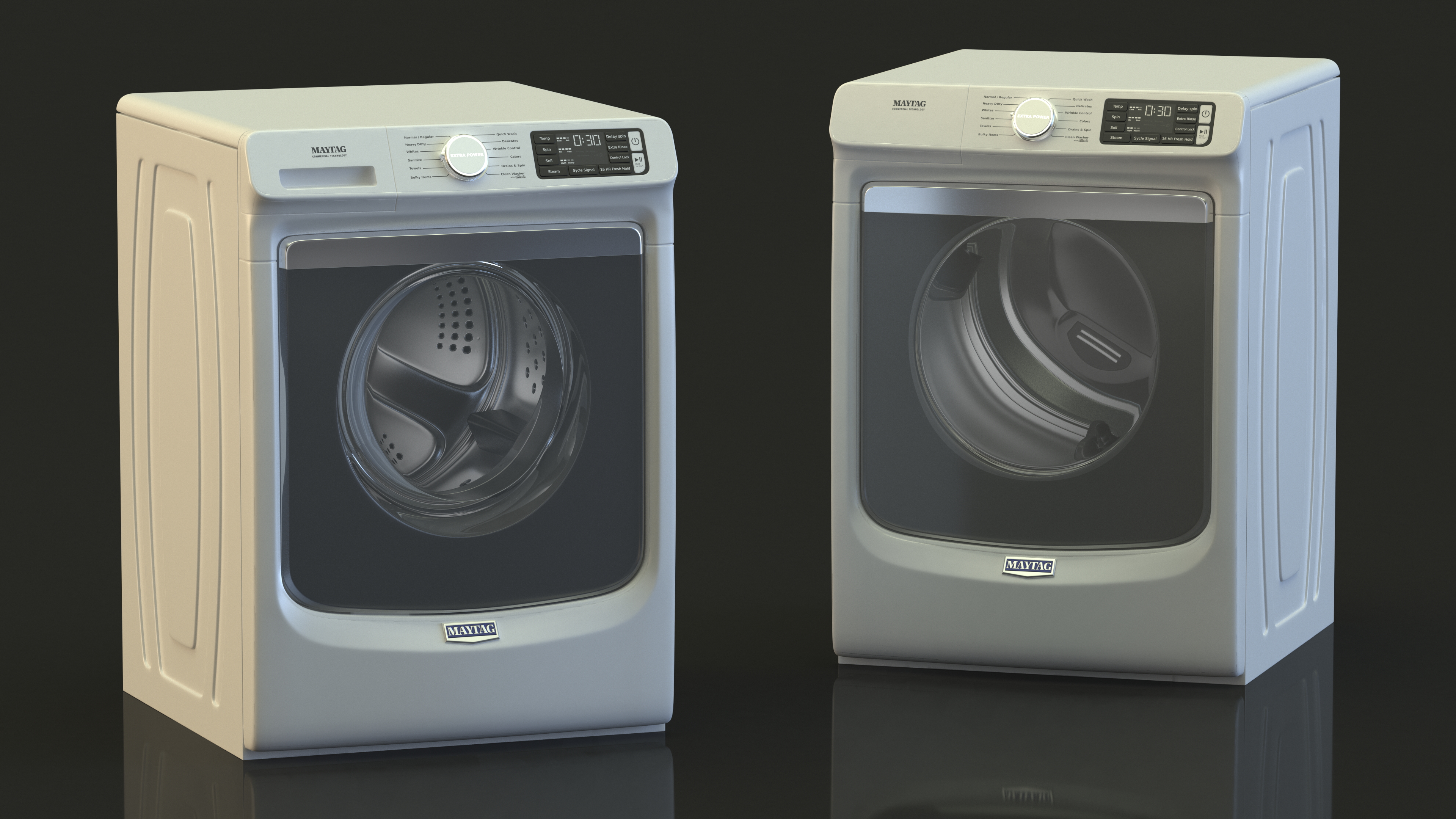 3D Maytag Washer and Dryer Set White model