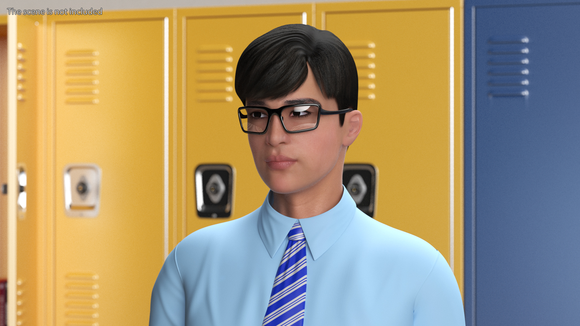 Chinese Schoolboy Rigged 3D model