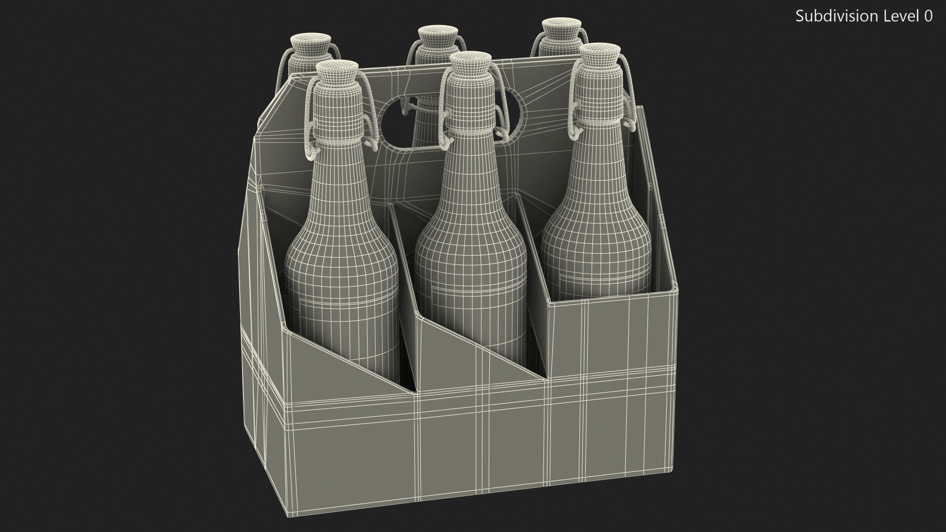 Cardboard Bottle Carrier With Beer 3D model