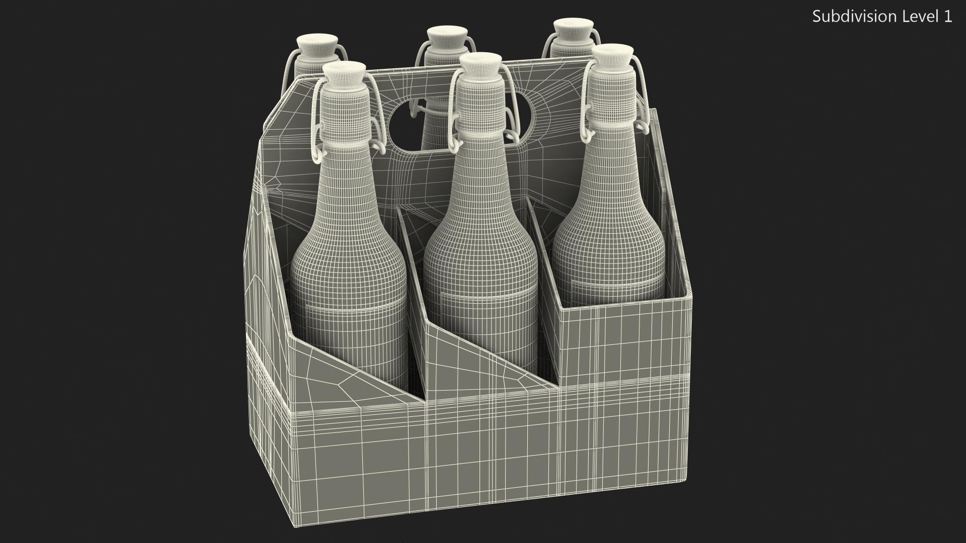 Cardboard Bottle Carrier With Beer 3D model