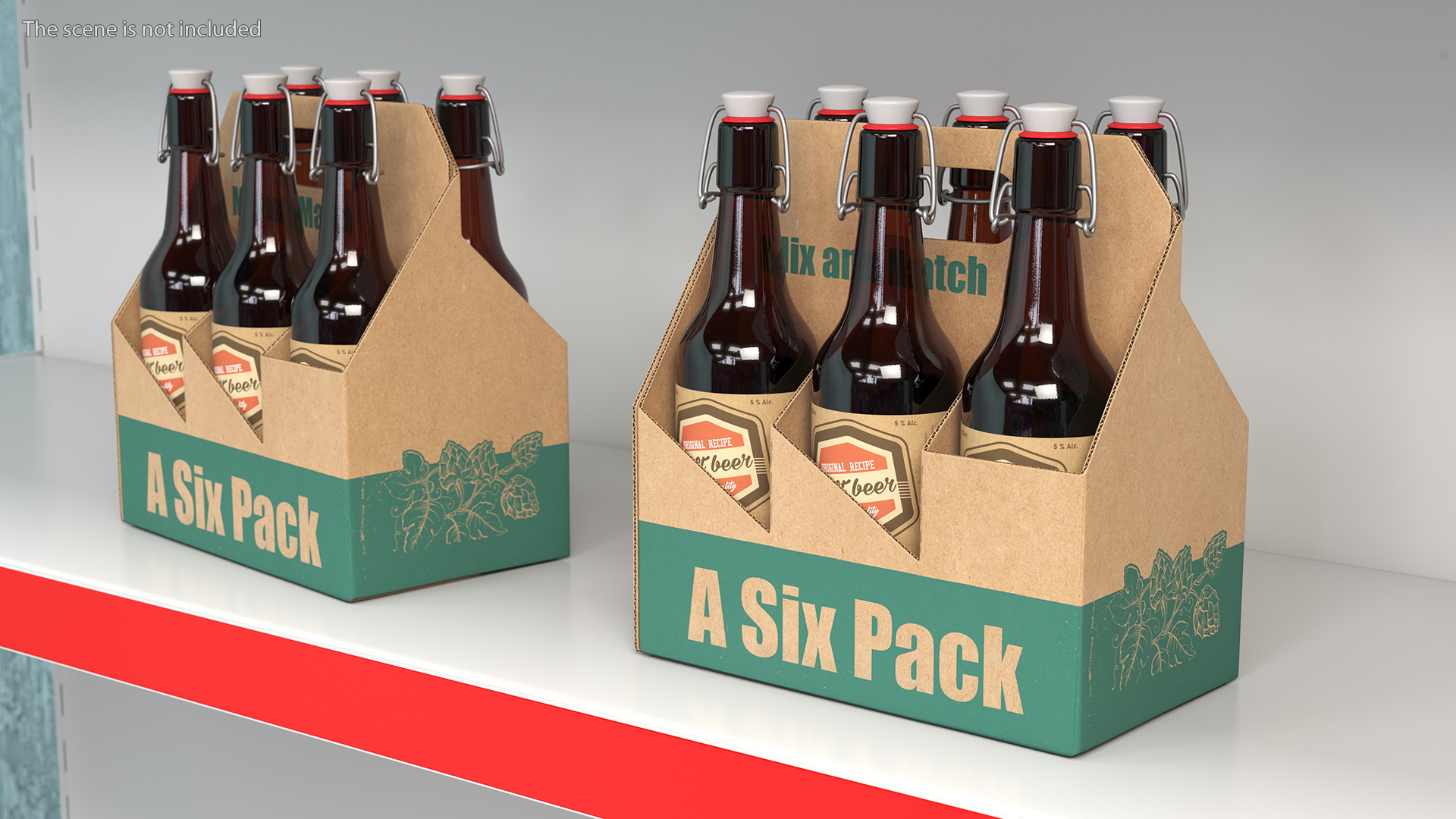Cardboard Bottle Carrier With Beer 3D model