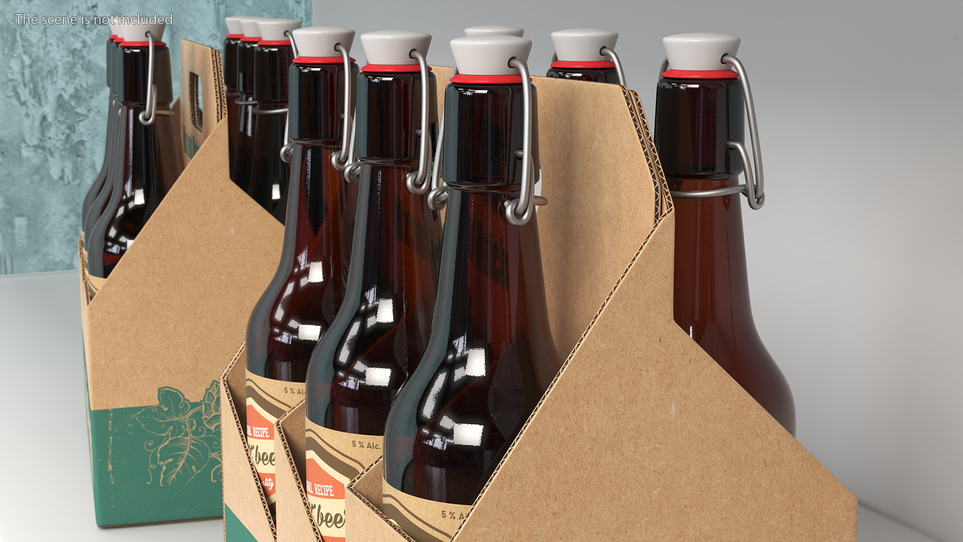 Cardboard Bottle Carrier With Beer 3D model