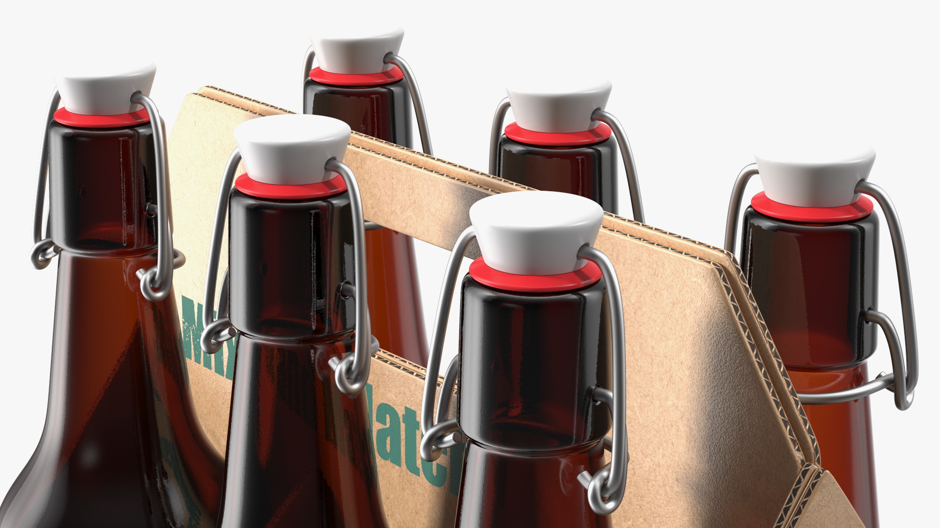 Cardboard Bottle Carrier With Beer 3D model