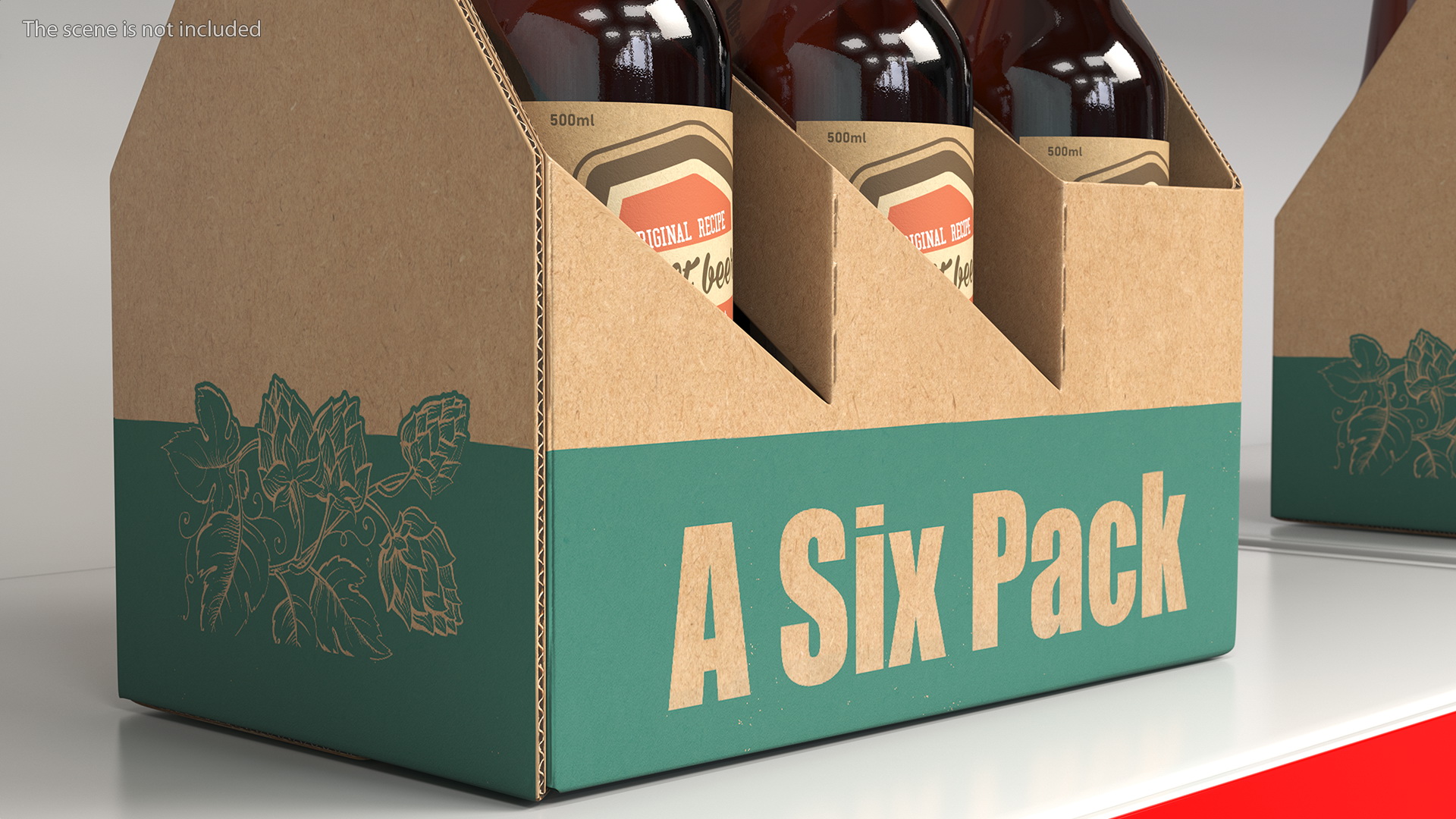 Cardboard Bottle Carrier With Beer 3D model