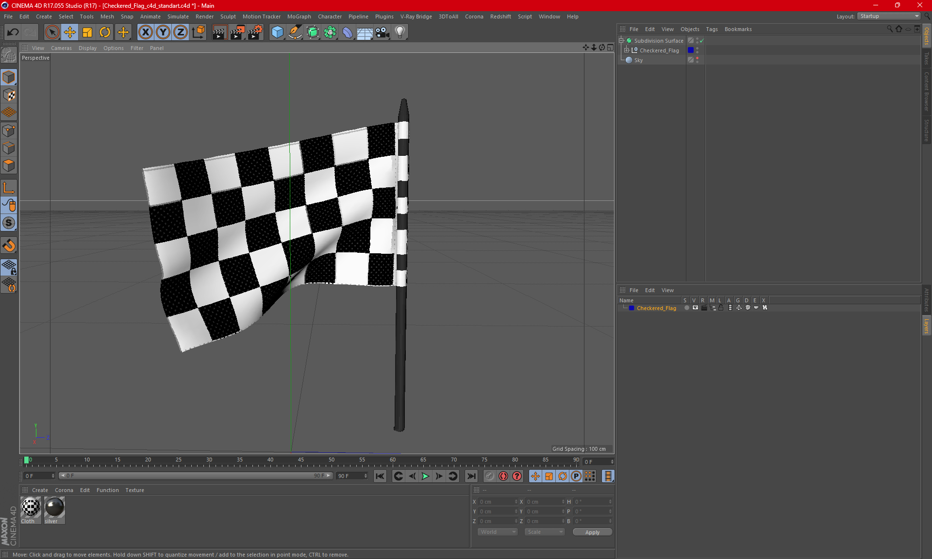 Checkered Flag 3D model