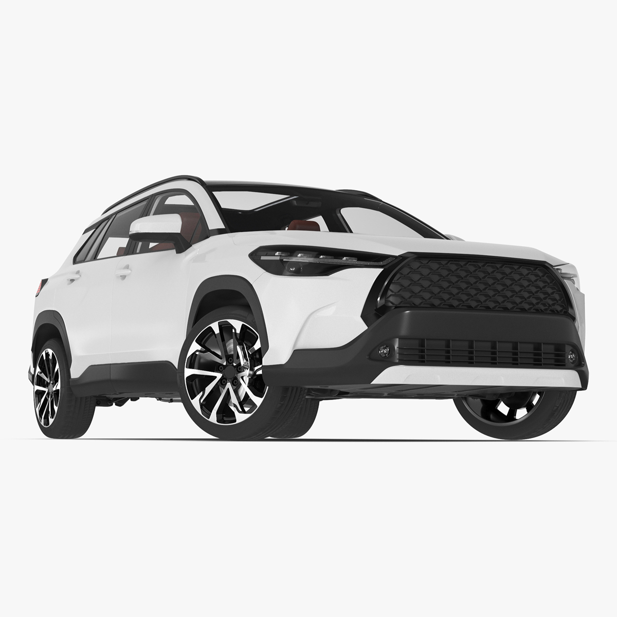 3D Vehicle Crossover Generic White Color Rigged for Cinema 4D model
