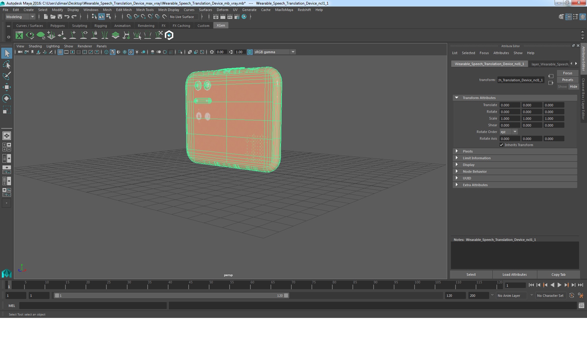 Wearable Speech Translation Device 3D model