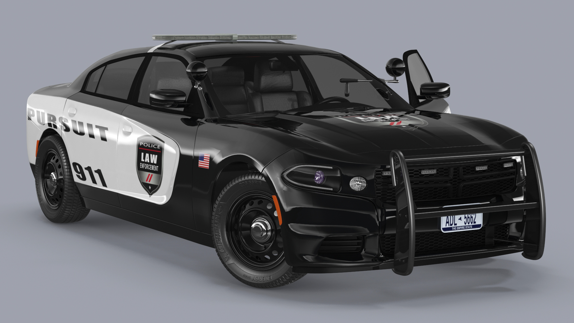 3D Police Car Rigged for Cinema 4D
