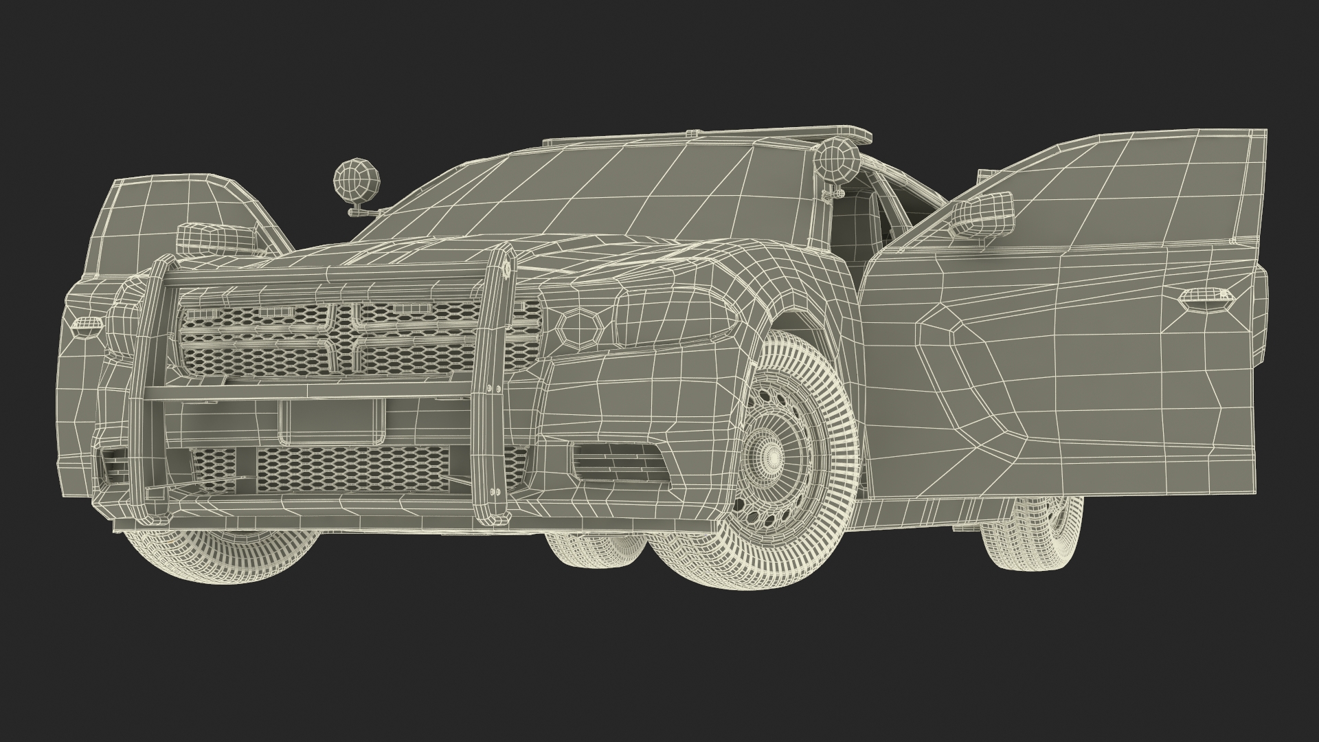 3D Police Car Rigged for Cinema 4D