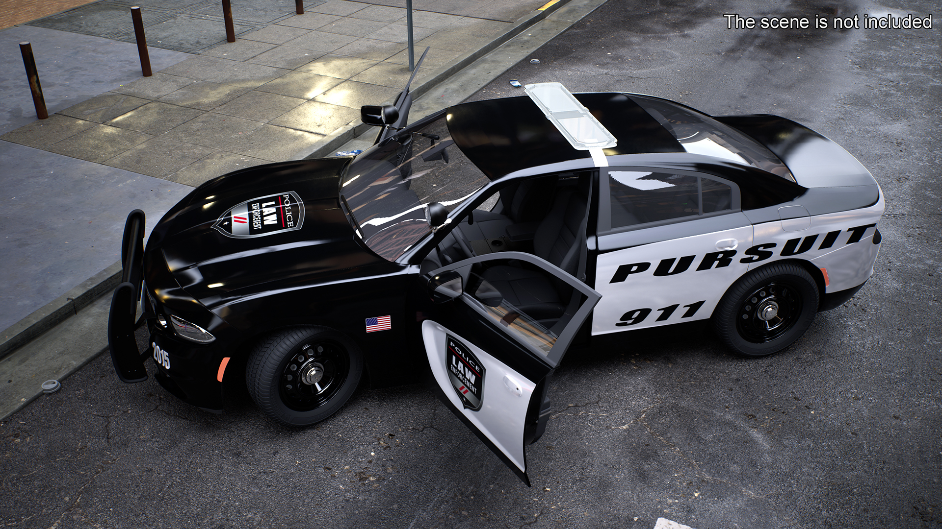 3D Police Car Rigged for Cinema 4D