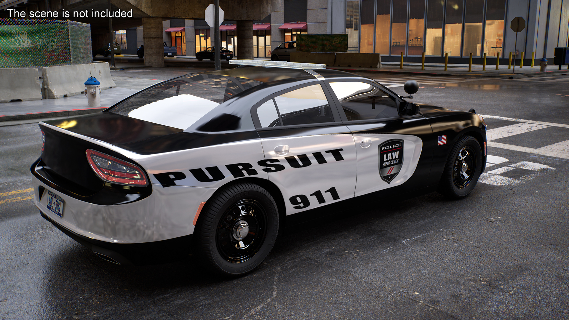 3D Police Car Rigged for Cinema 4D