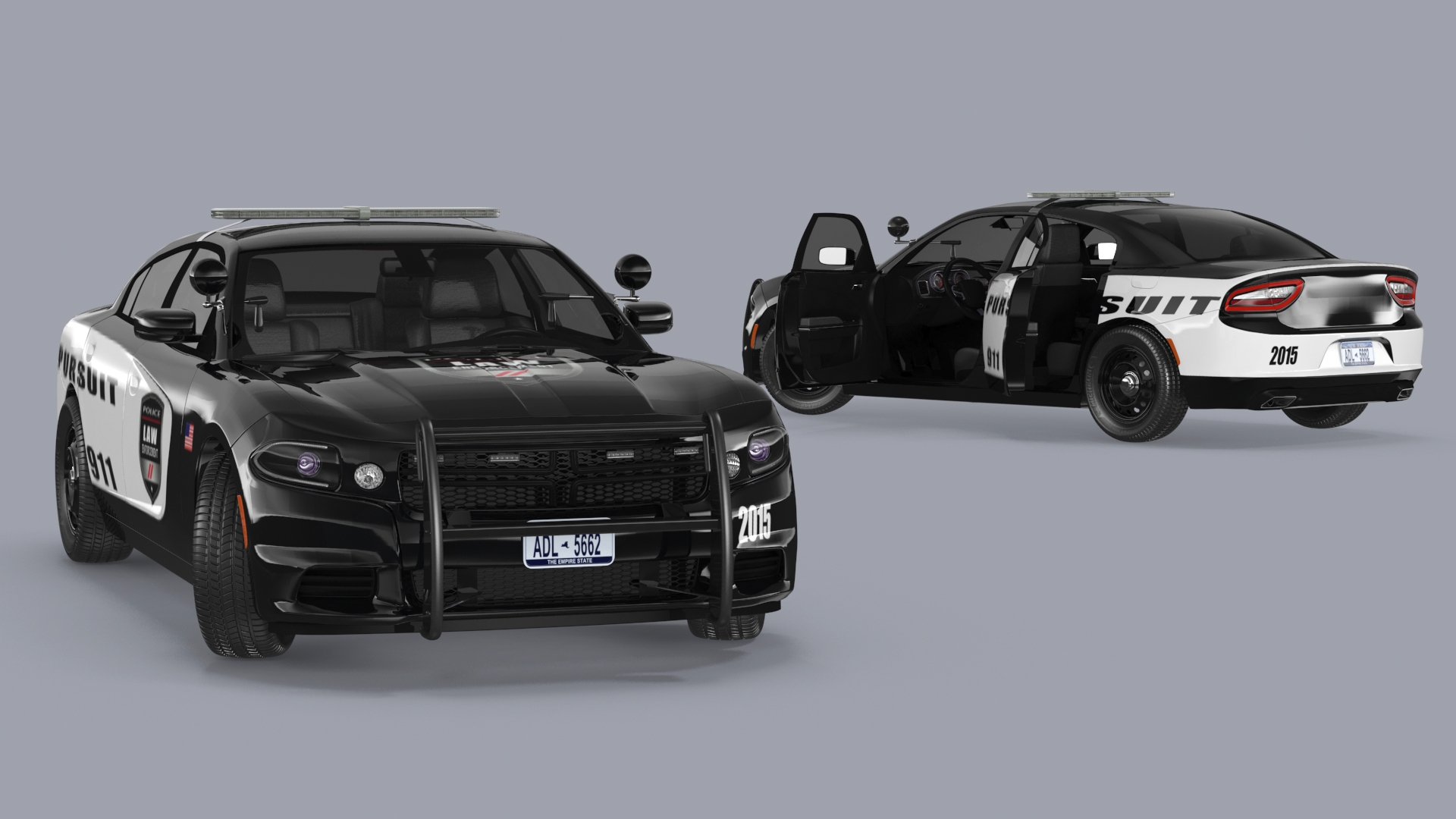 3D Police Car Rigged for Cinema 4D