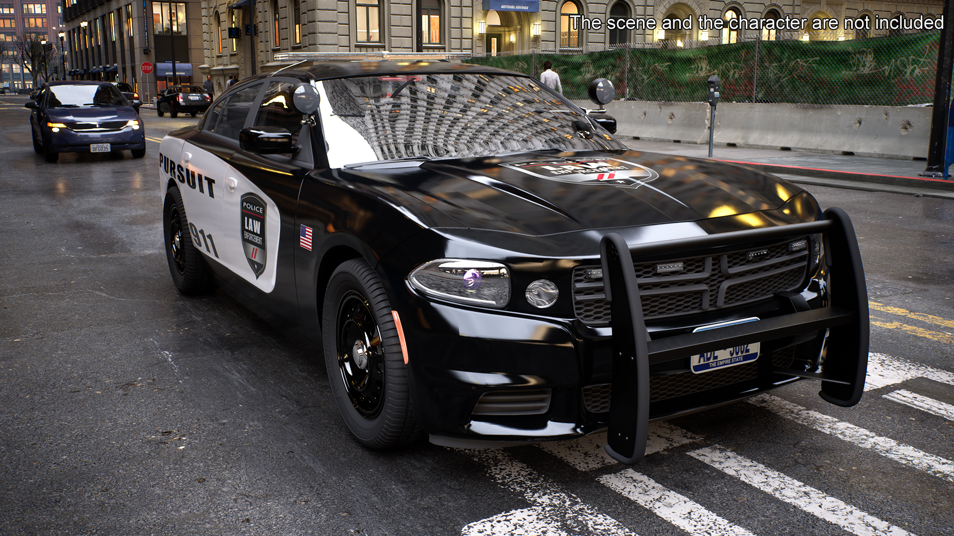 3D Police Car Rigged for Cinema 4D