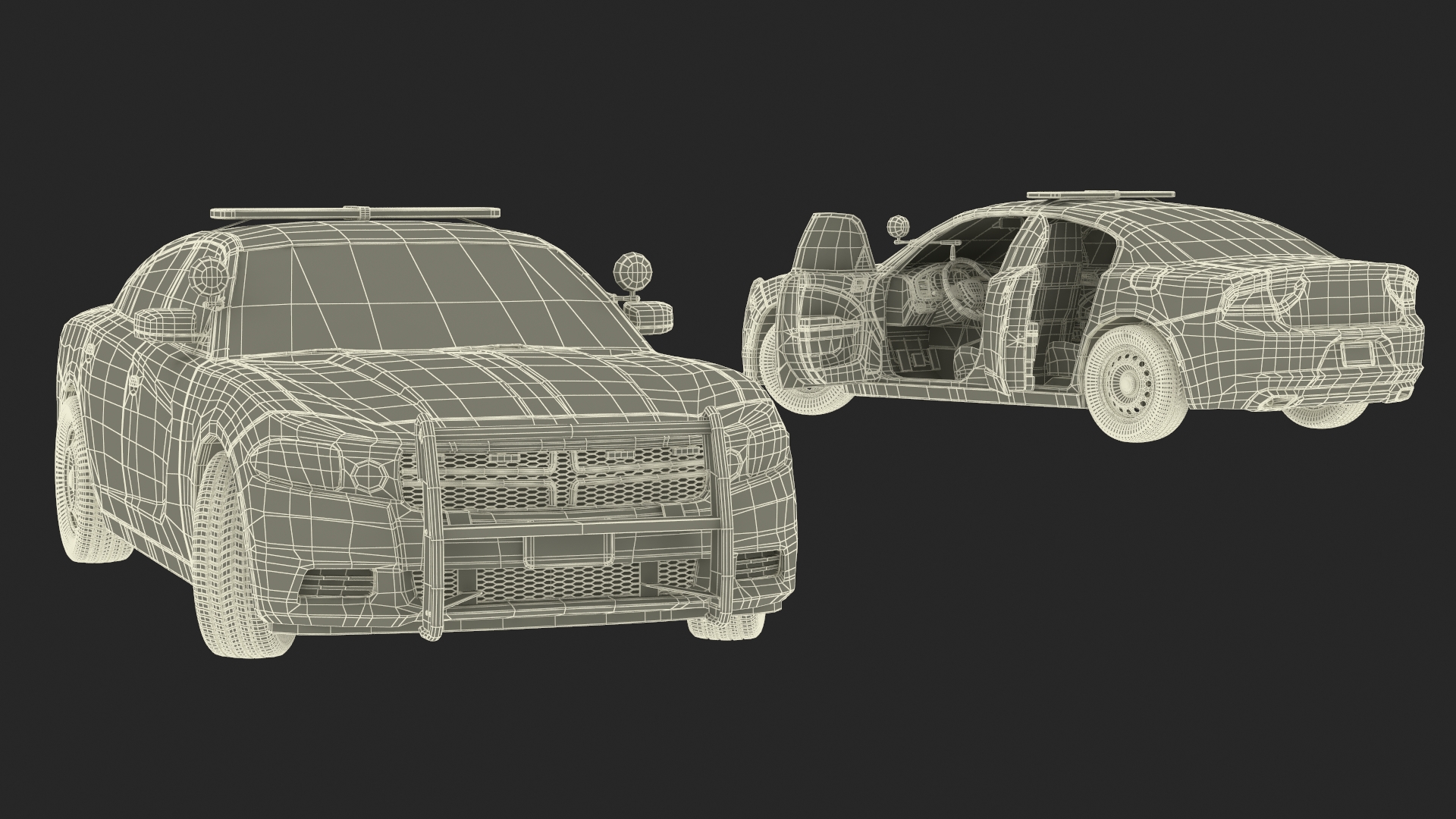 3D Police Car Rigged for Cinema 4D