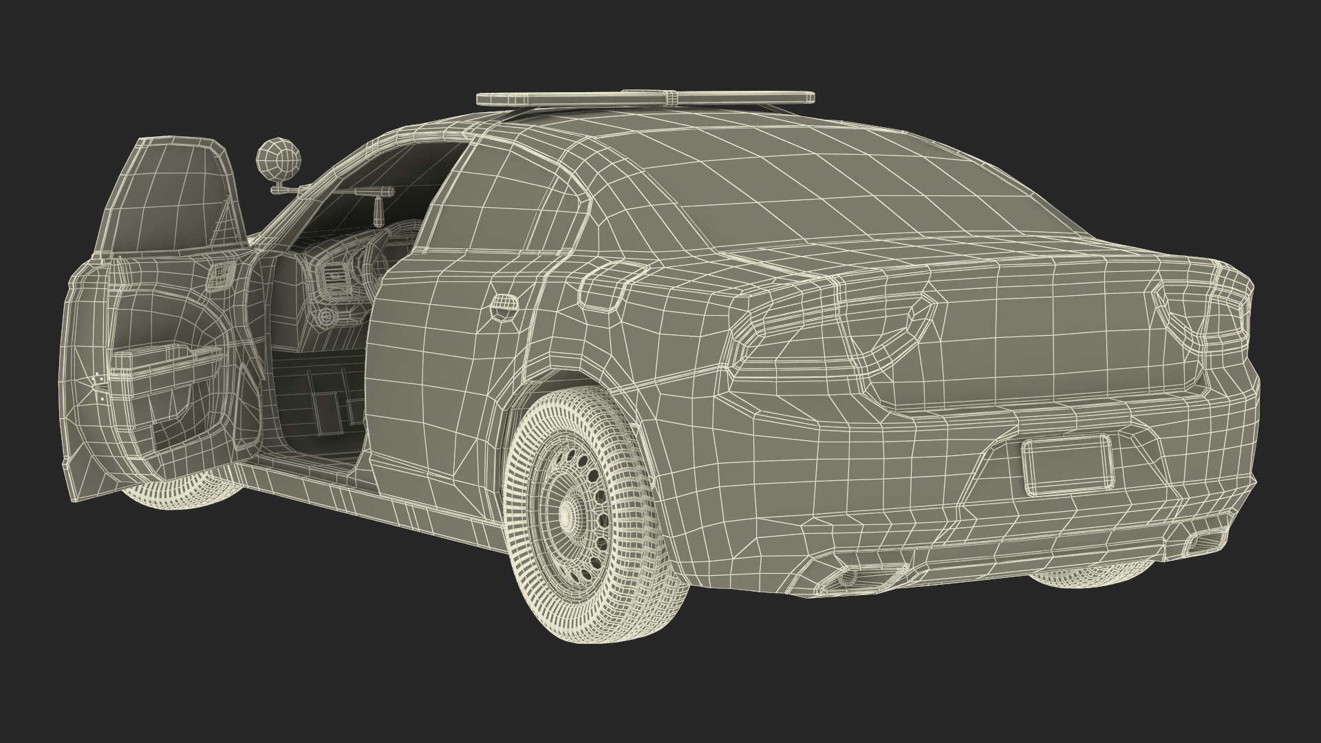 3D Police Car Rigged for Cinema 4D