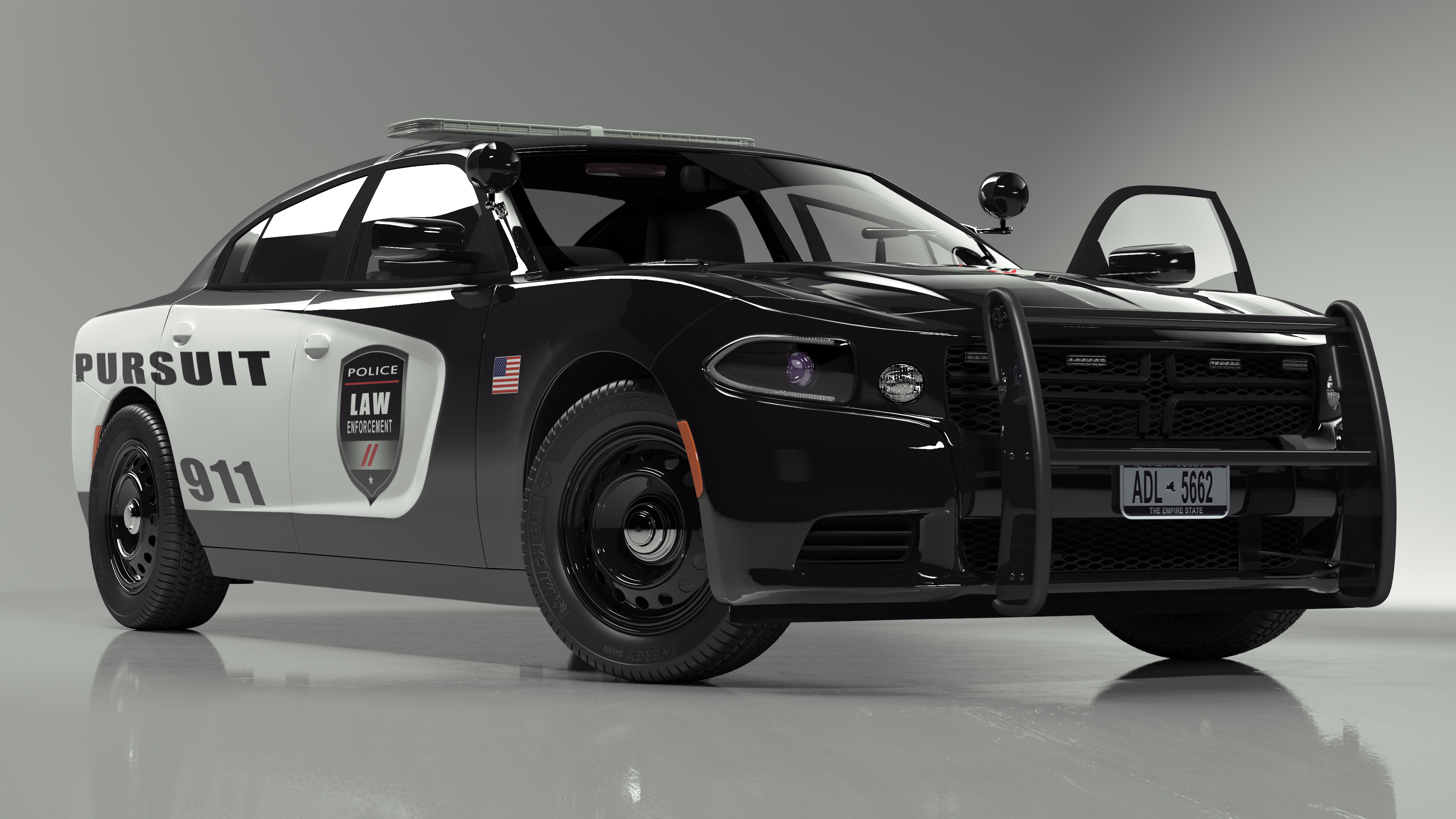 3D Police Car Rigged for Cinema 4D