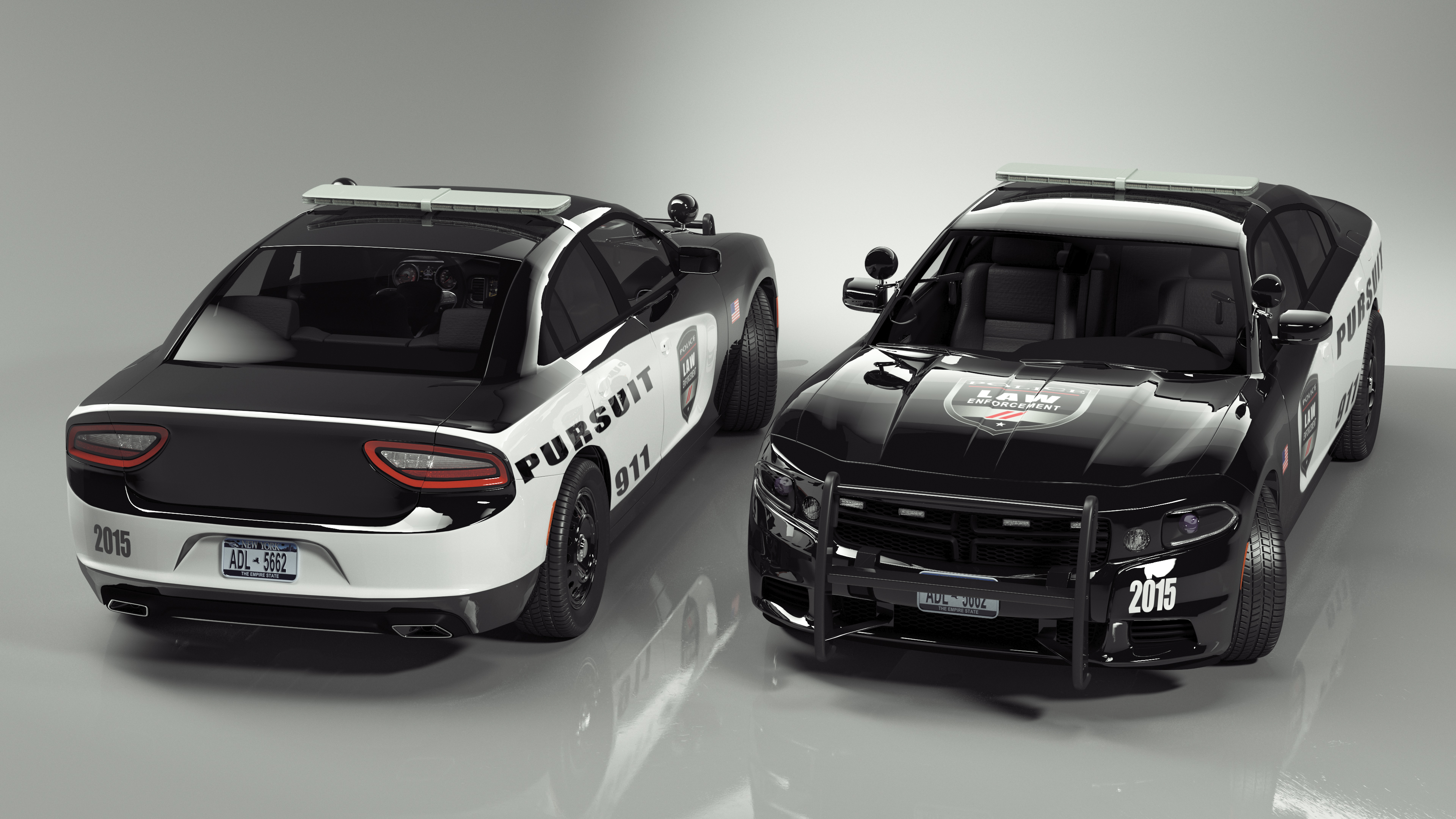 3D Police Car Rigged for Cinema 4D