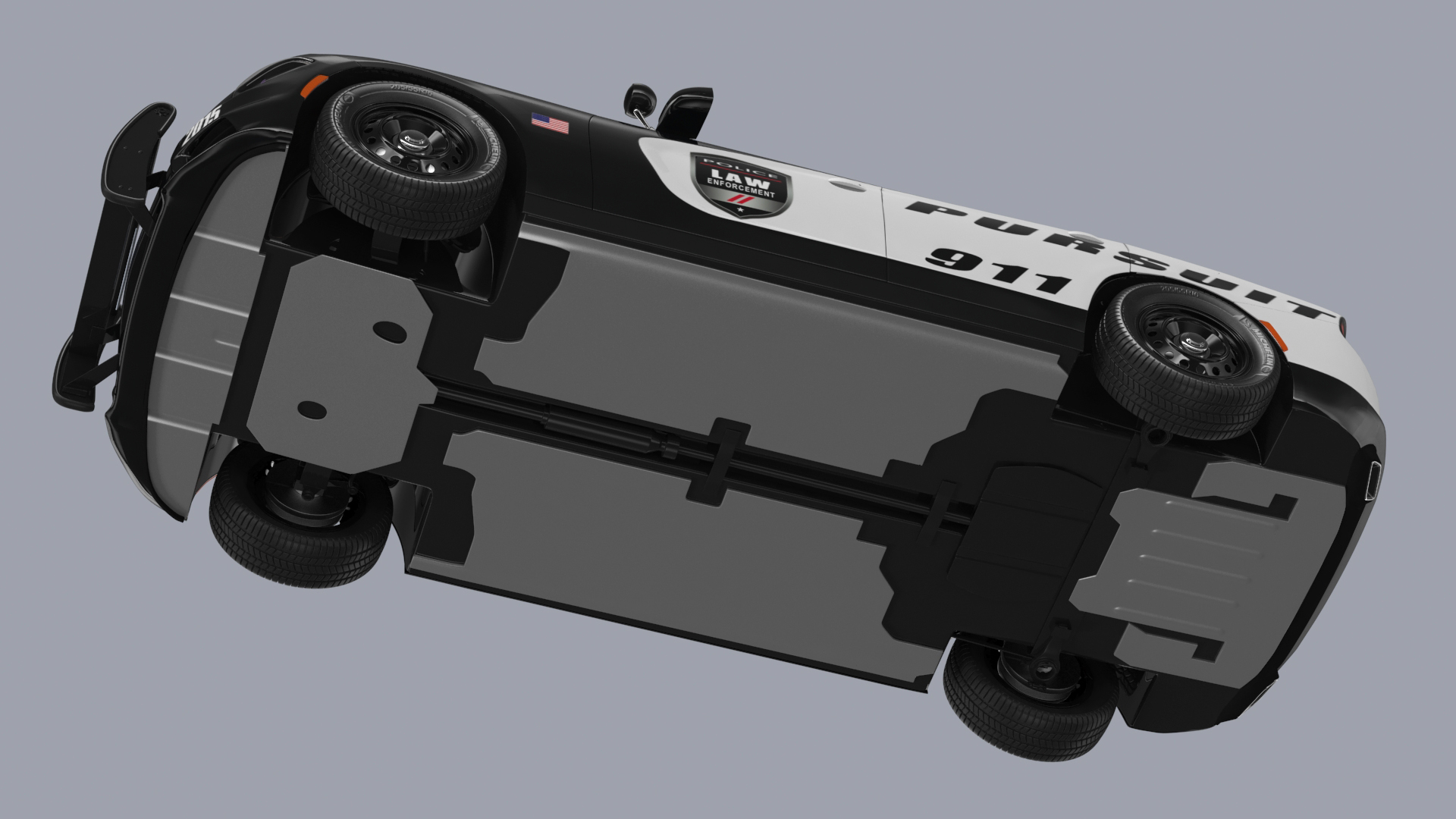3D Police Car Rigged for Cinema 4D