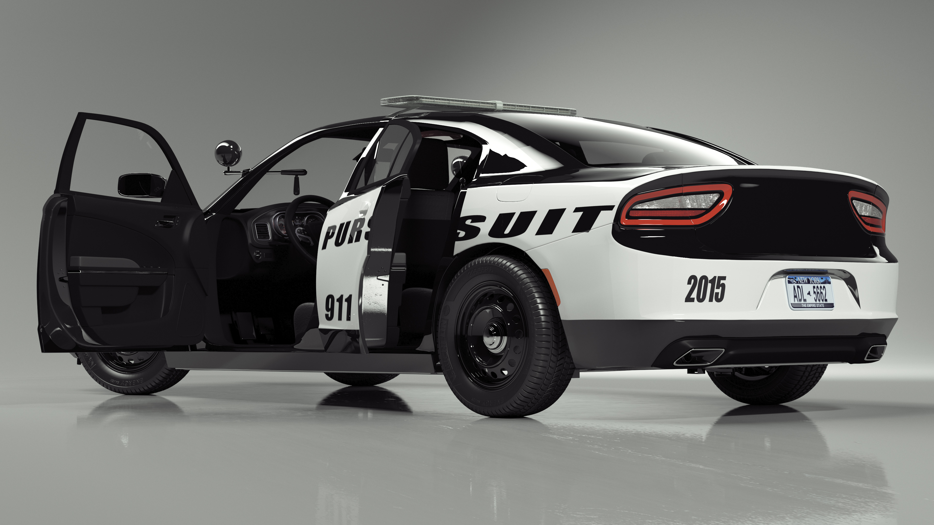 3D Police Car Rigged for Cinema 4D