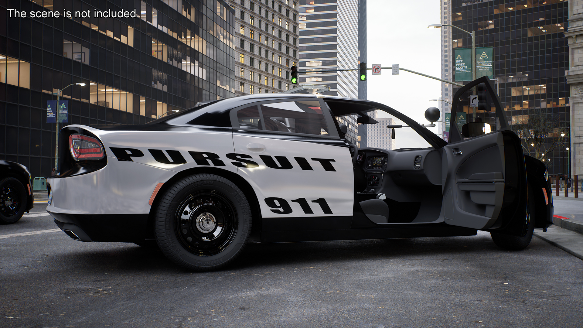 3D Police Car Rigged for Cinema 4D