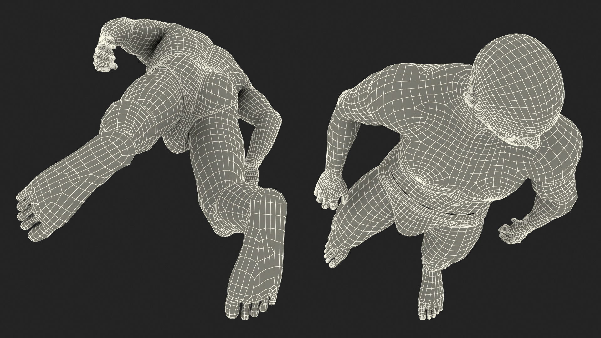 Male Athletic Figure in Underwear Fur 3D