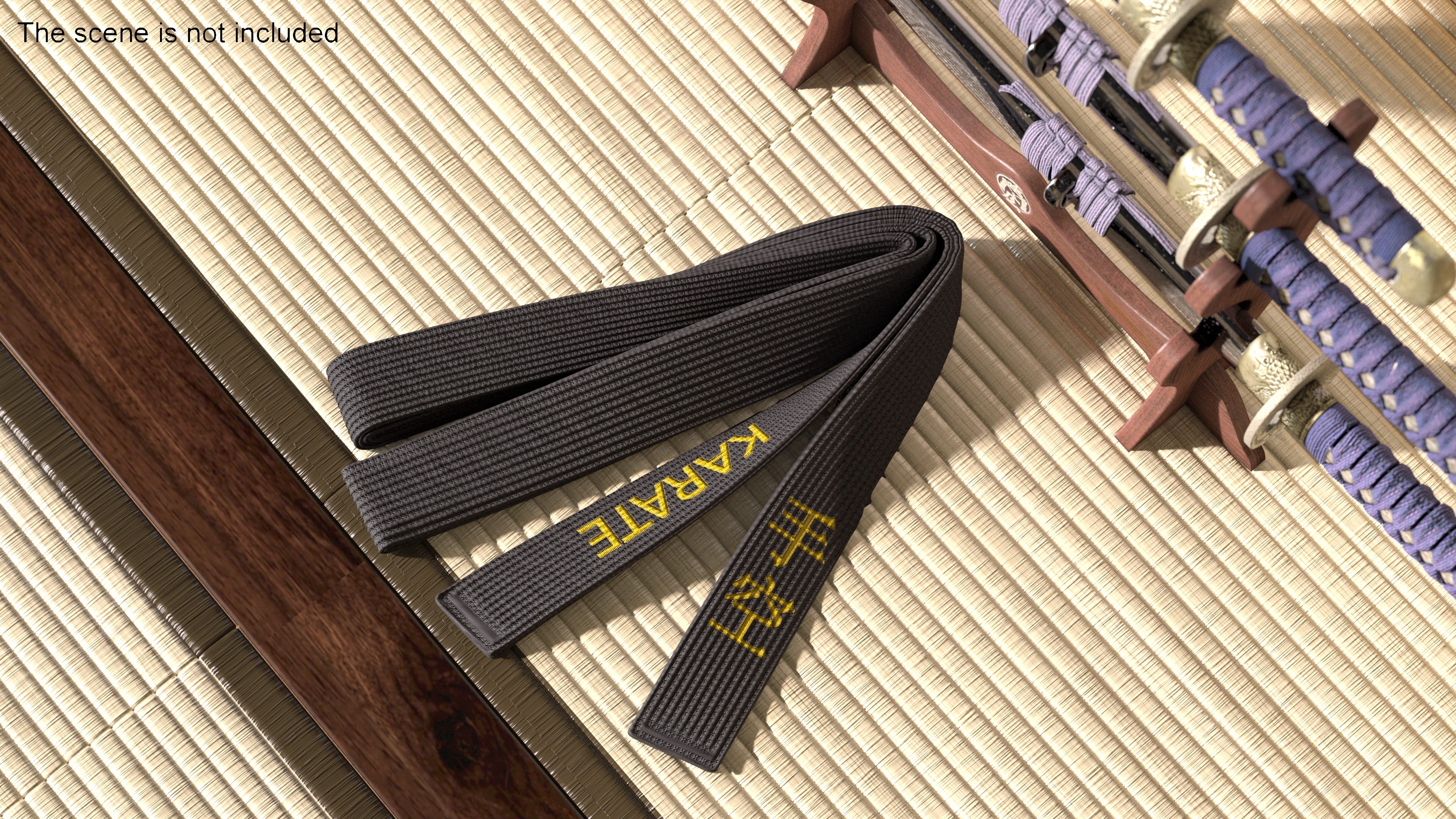3D Black Karate Obi Belt