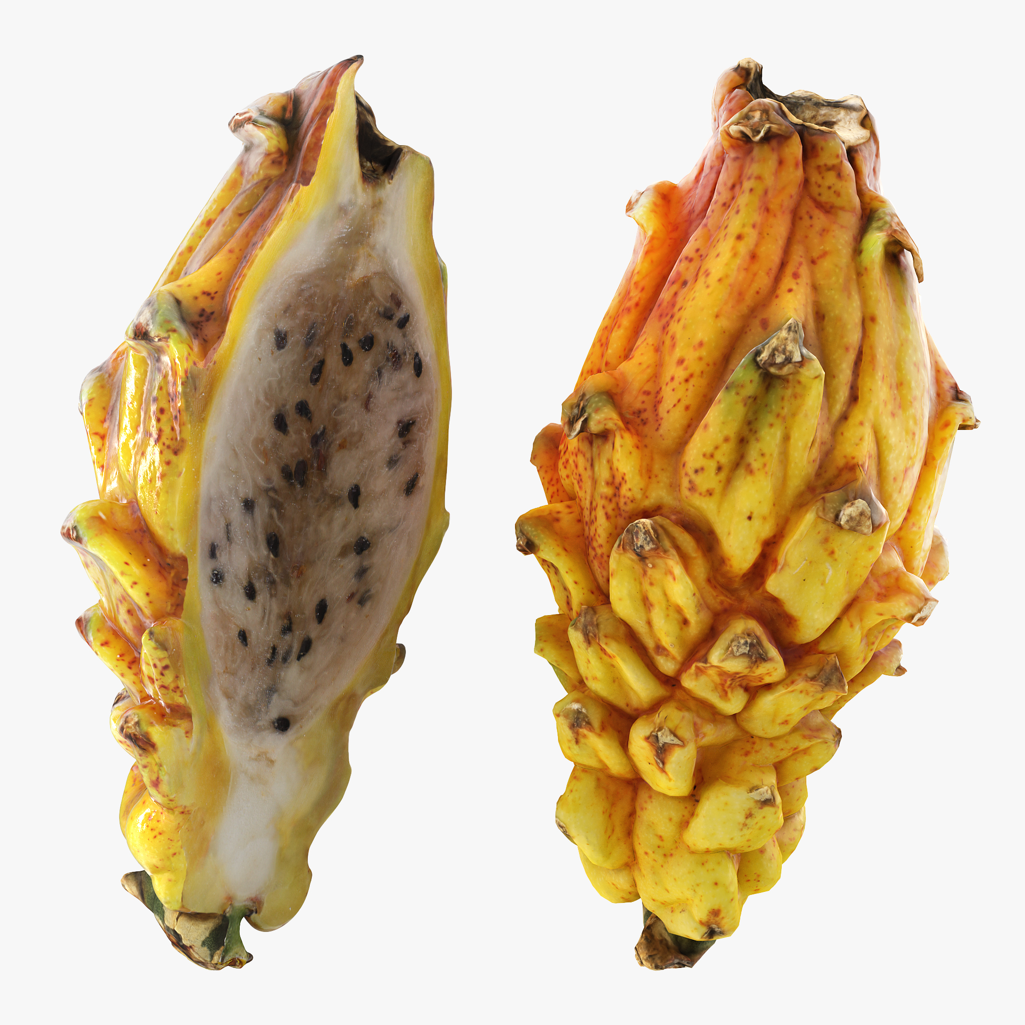 Yellow Dragonfruit Whole And Half
