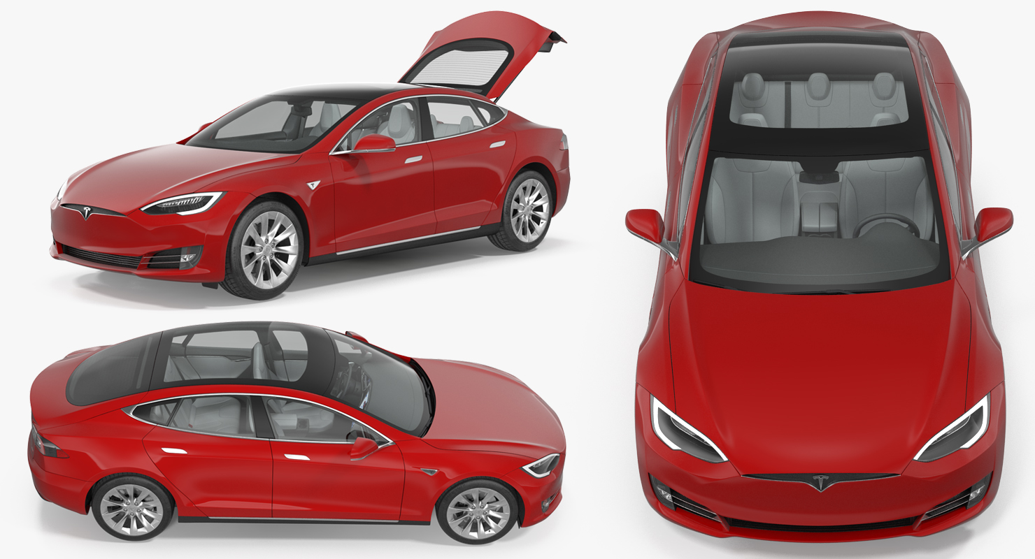 Tesla Model S 90D 2017 Rigged 3D model