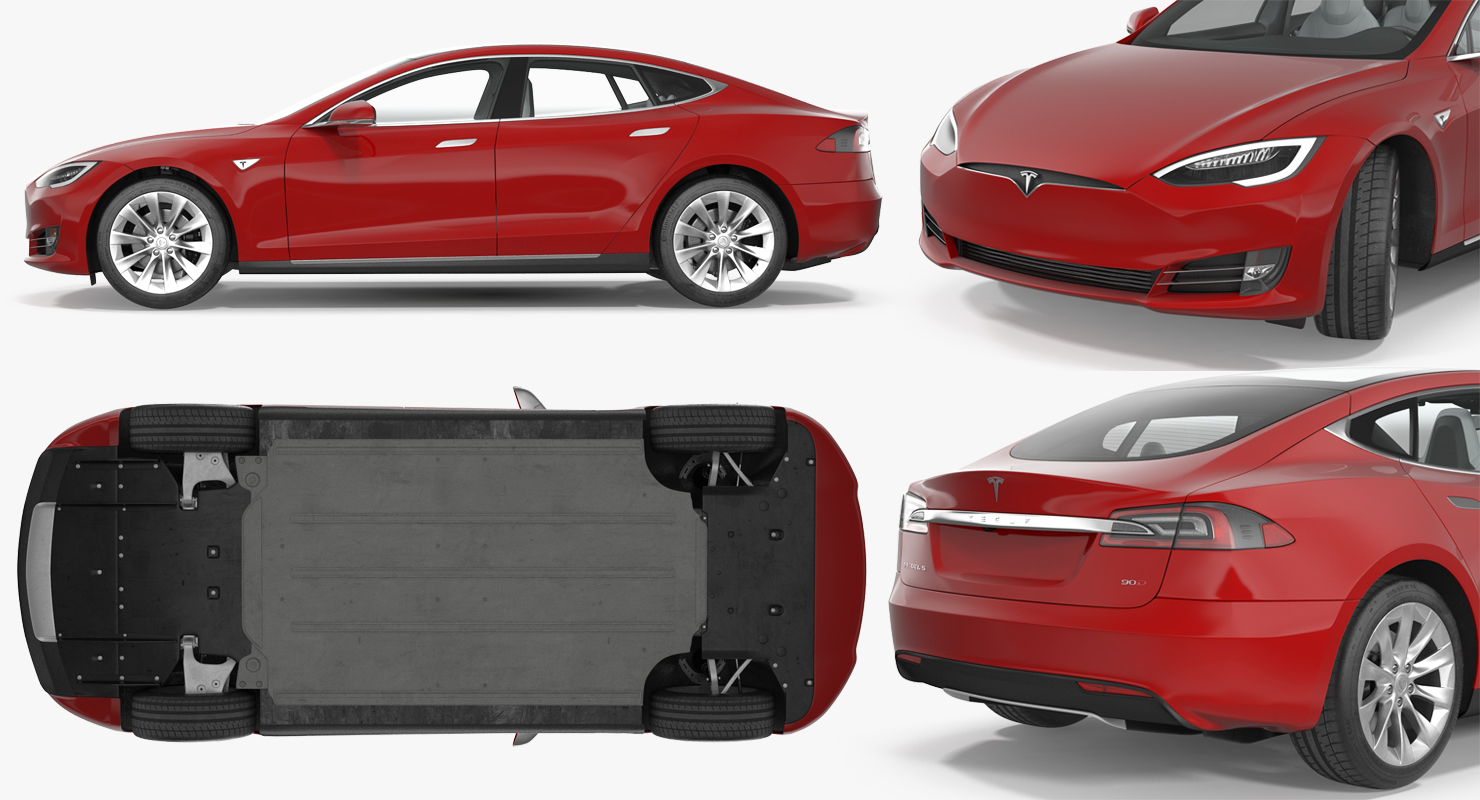 Tesla Model S 90D 2017 Rigged 3D model