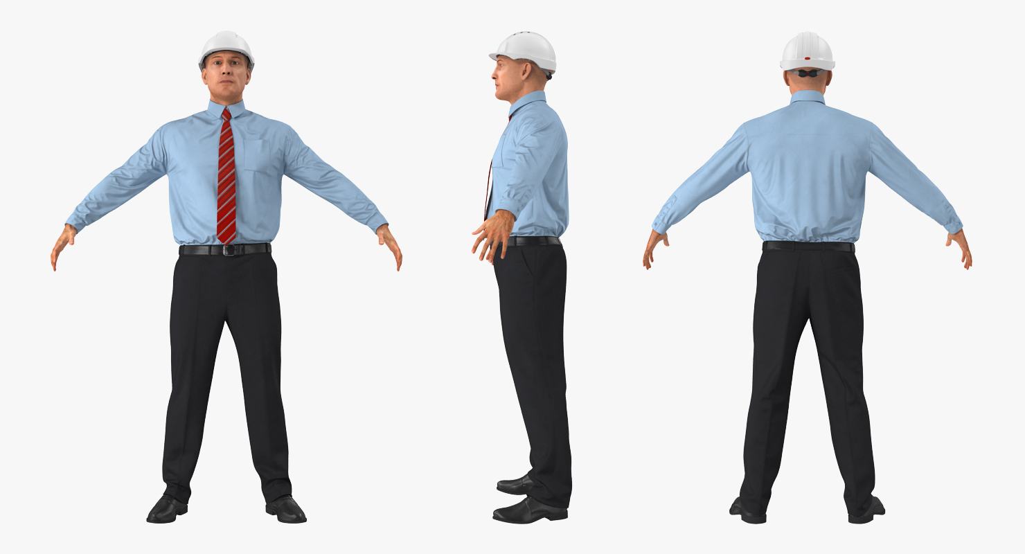 Construction Engineer in Hardhat 3D
