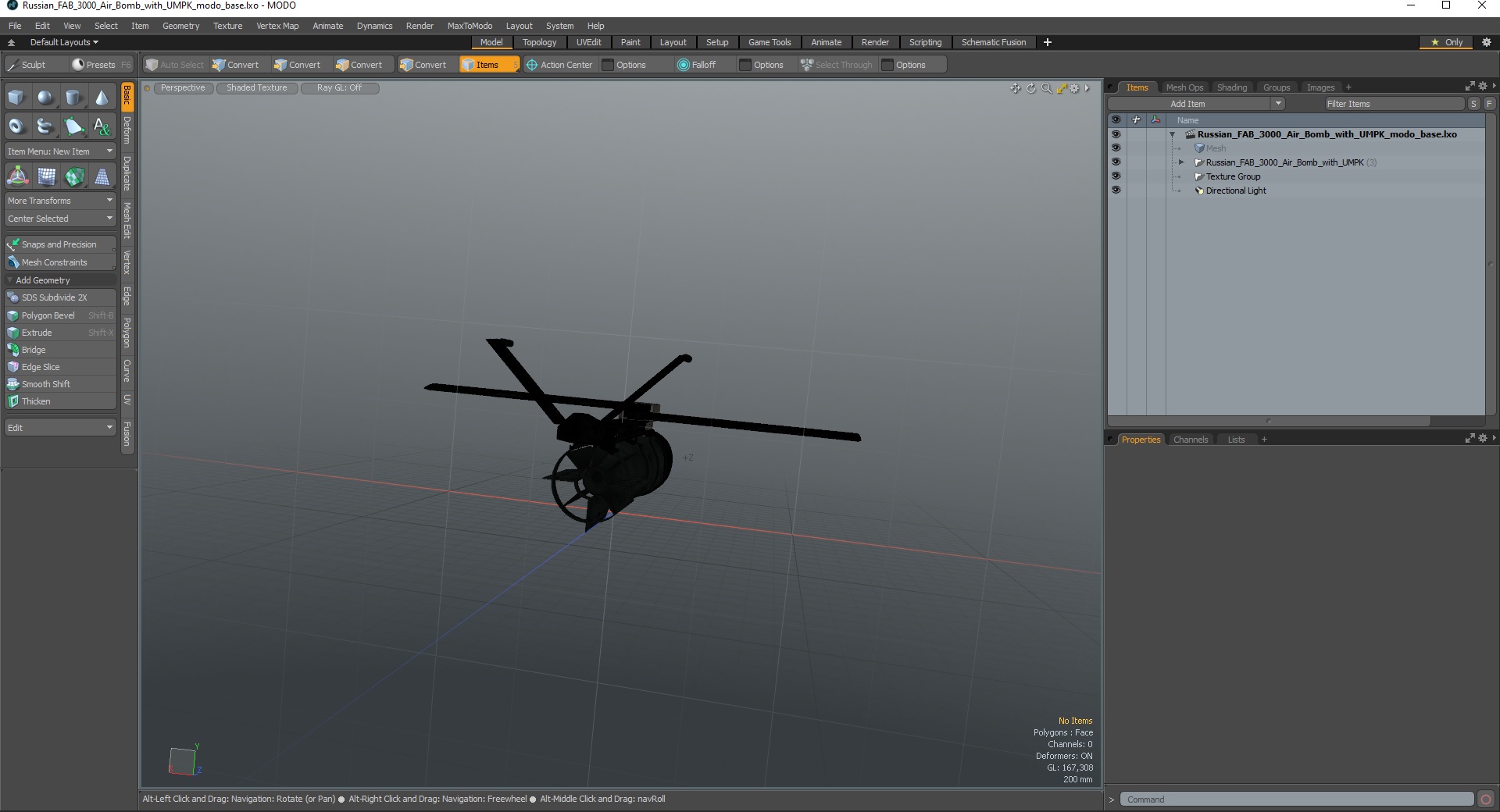 3D model Russian FAB 3000 Air Bomb with UMPK