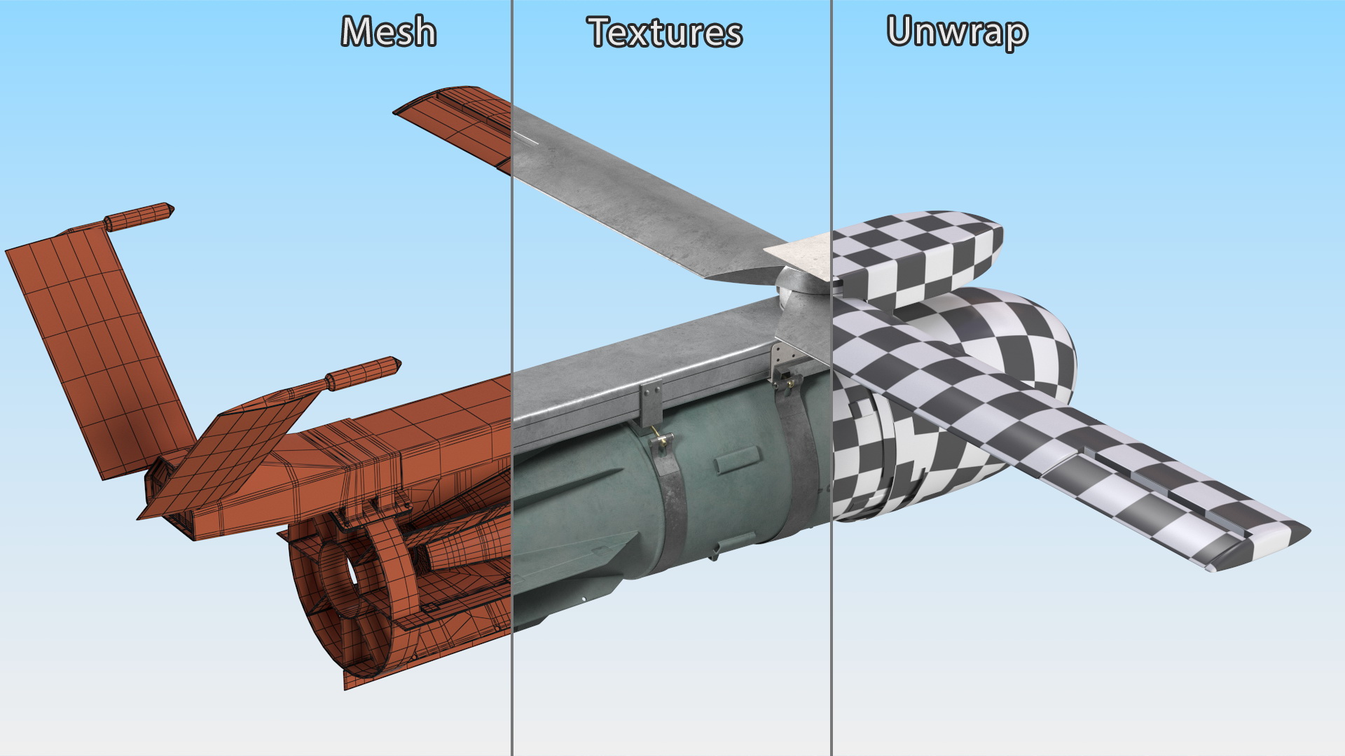 3D model Russian FAB 3000 Air Bomb with UMPK