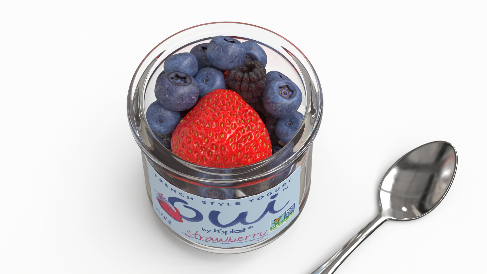 Yogurt with Berries 3D model