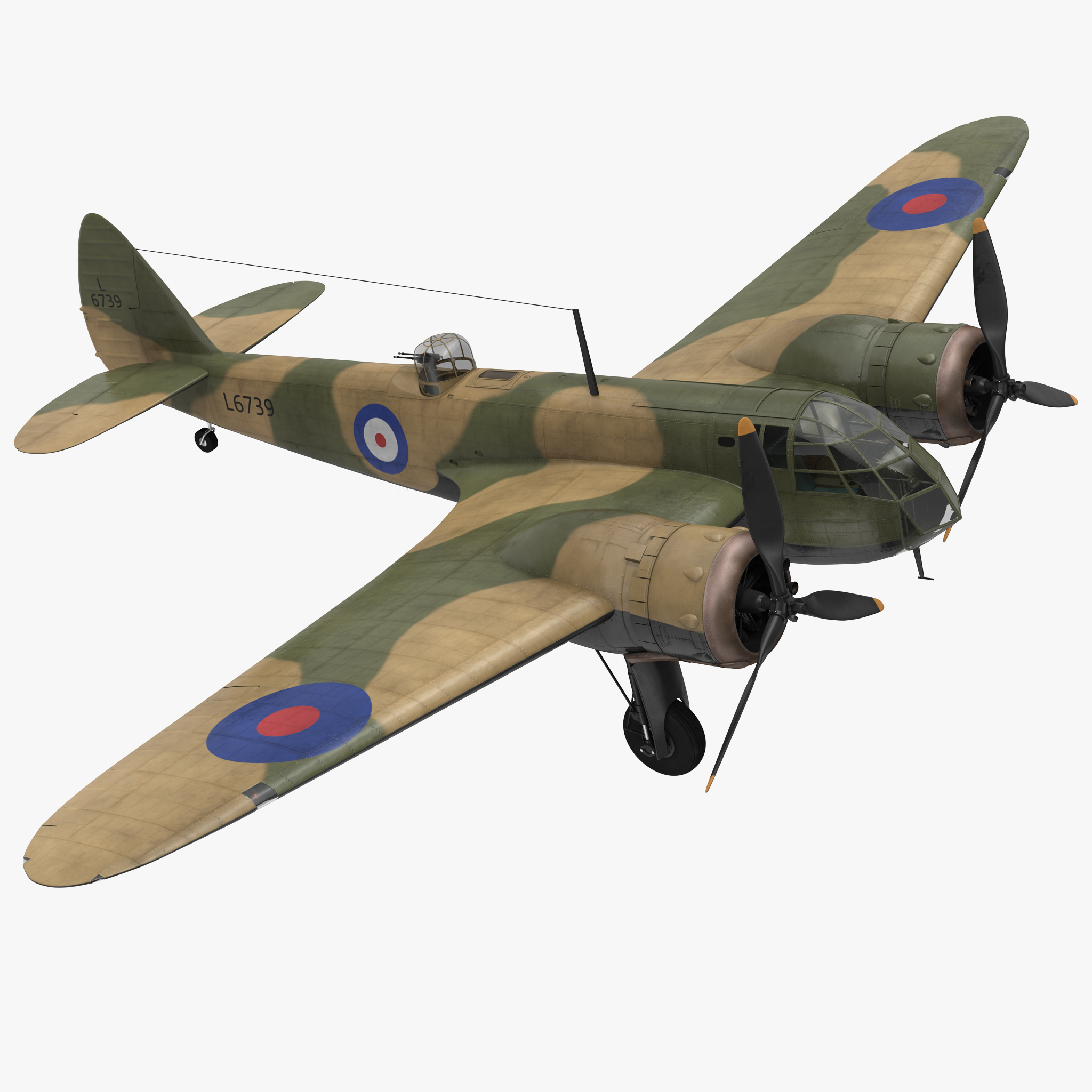 British Light Bomber Aircraft Bristol Blenheim, view 3