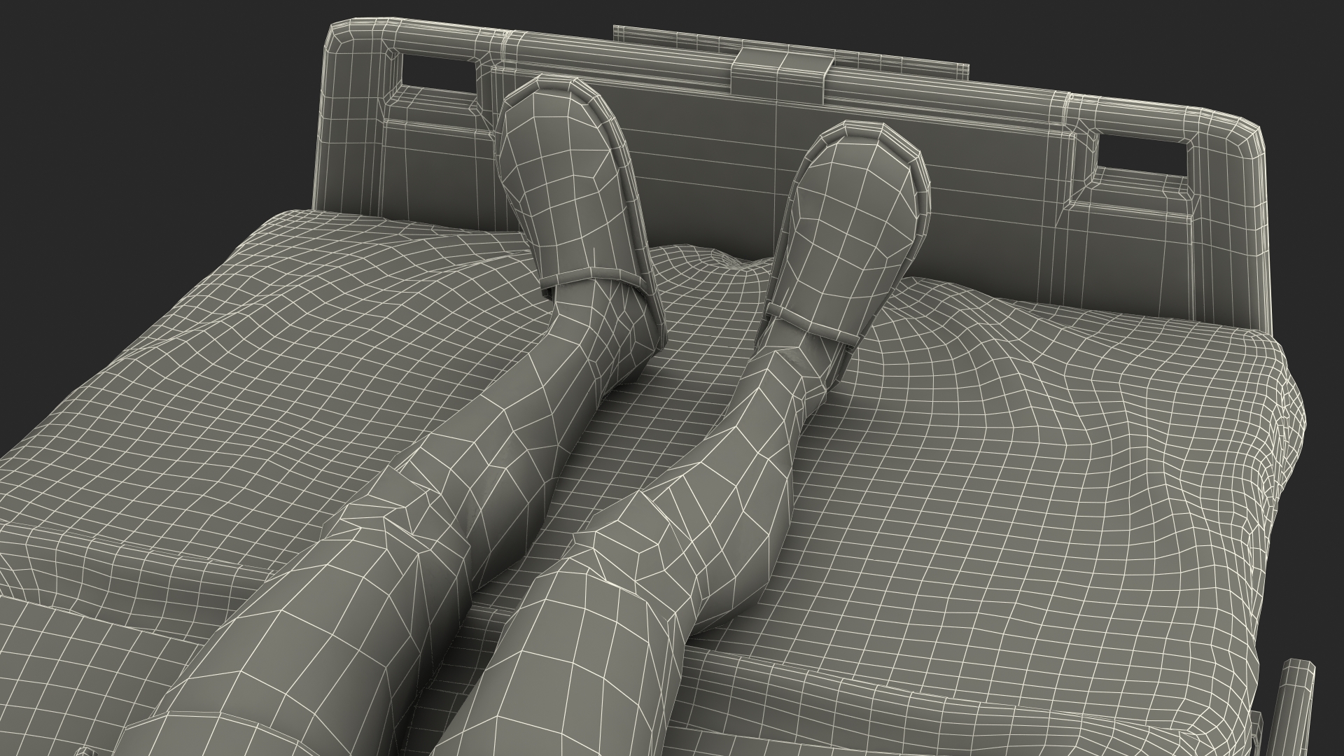 3D Patient on Hospital Bed 2 and Doctor Rigged model