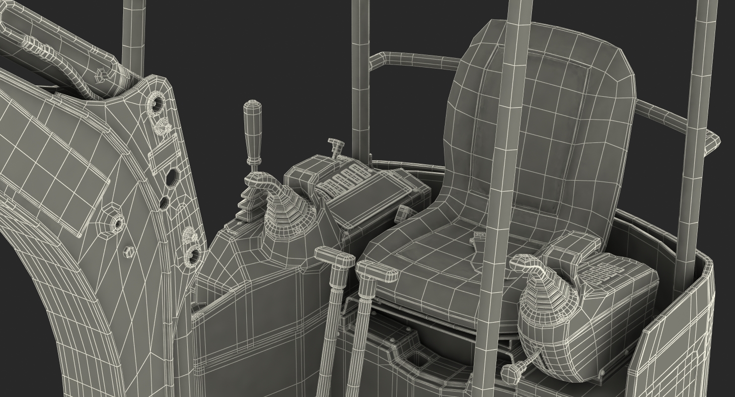 Mini Excavator with Earth Drill Generic 3D model