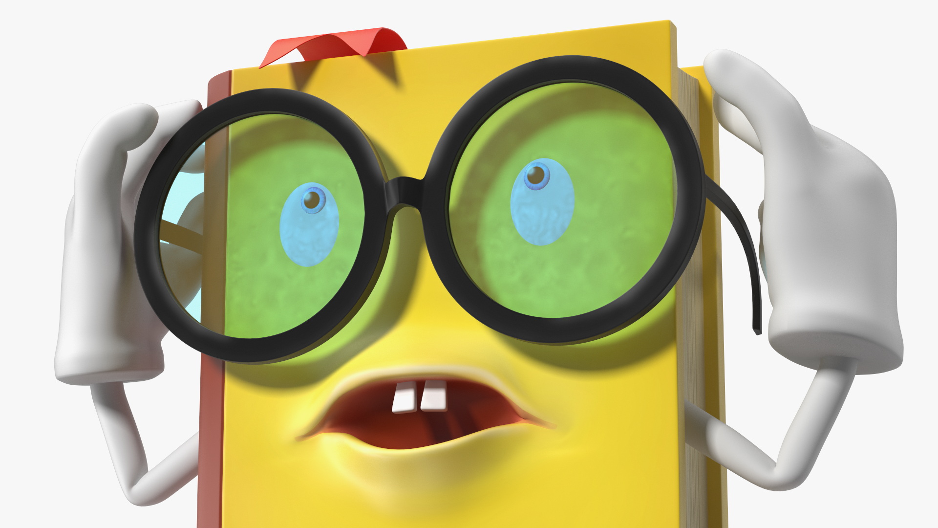 Yellow Book Character Tired Pose 3D
