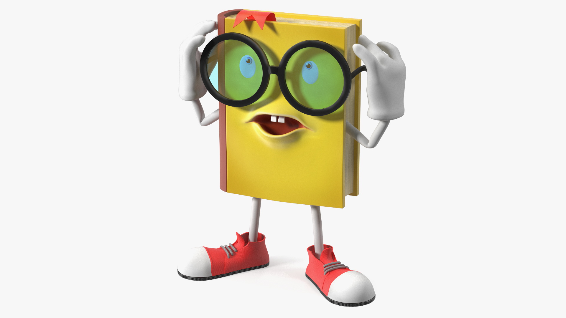 Yellow Book Character Tired Pose 3D