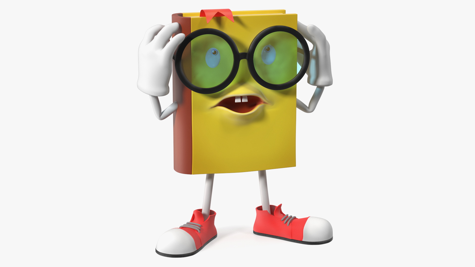 Yellow Book Character Tired Pose 3D